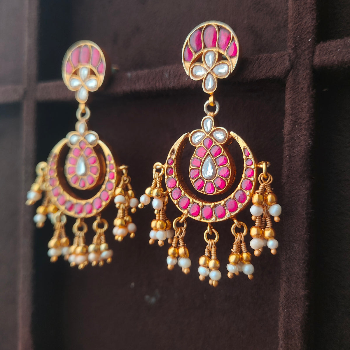 Gold Plated Kundan Earring - 0048