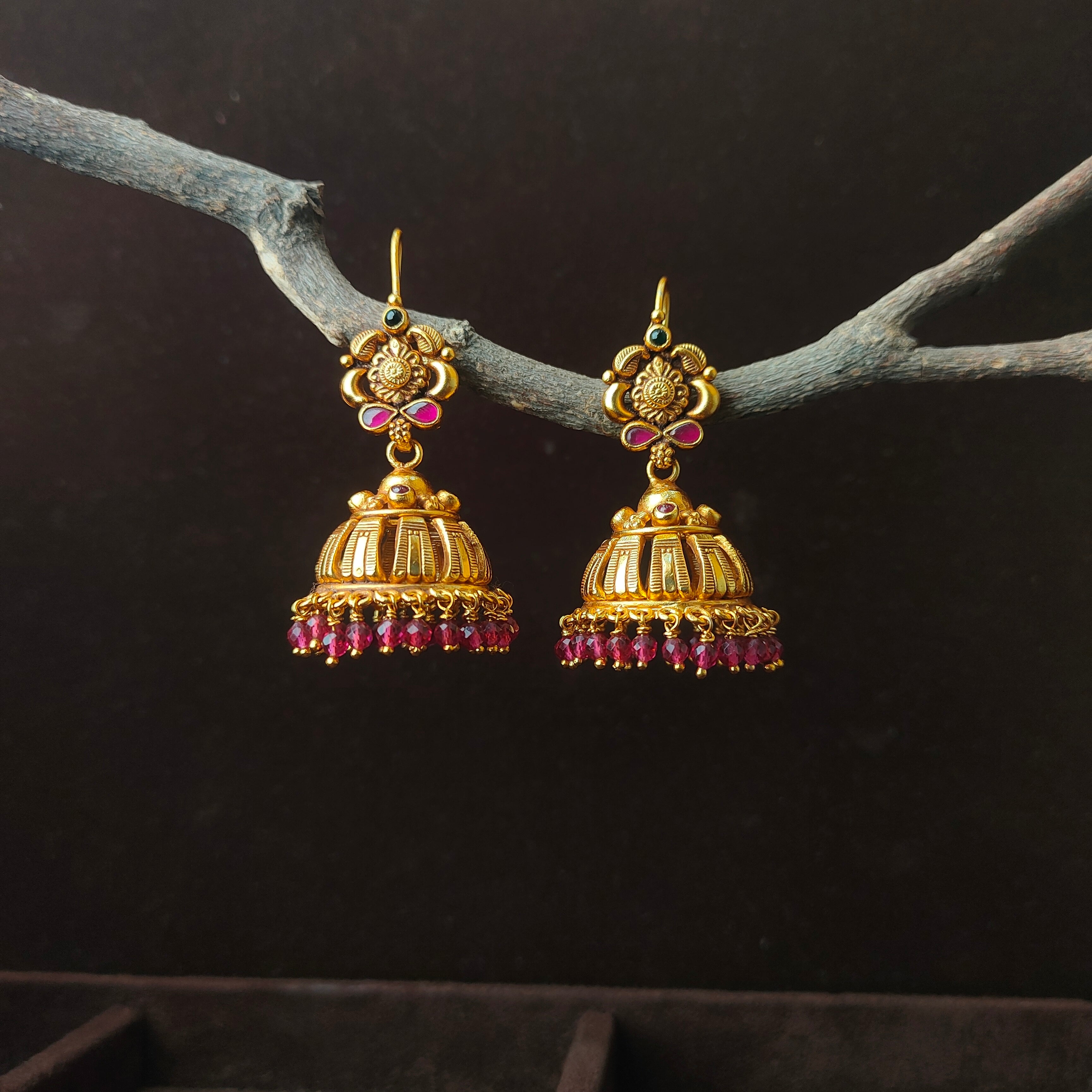 Rani Silver Hook Jhumka - 0062