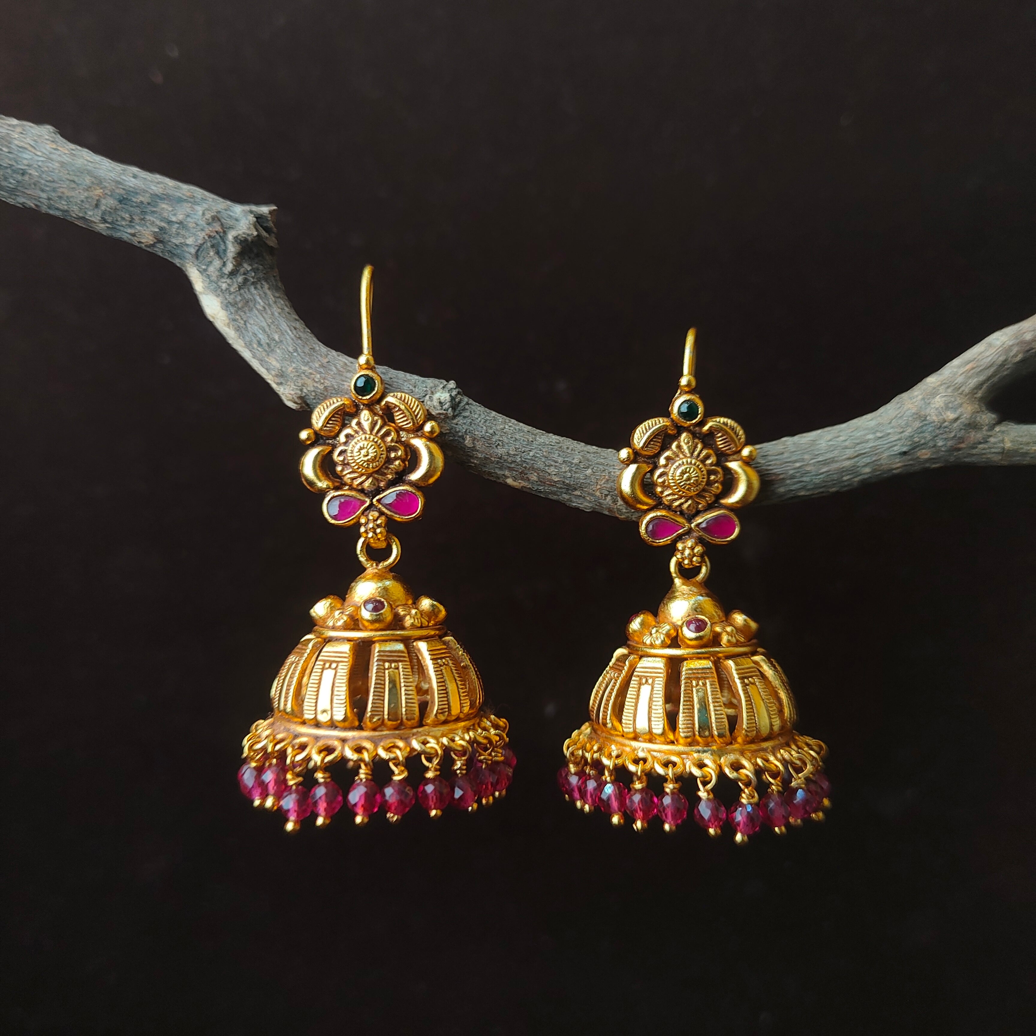 Rani Silver Hook Jhumka - 0062