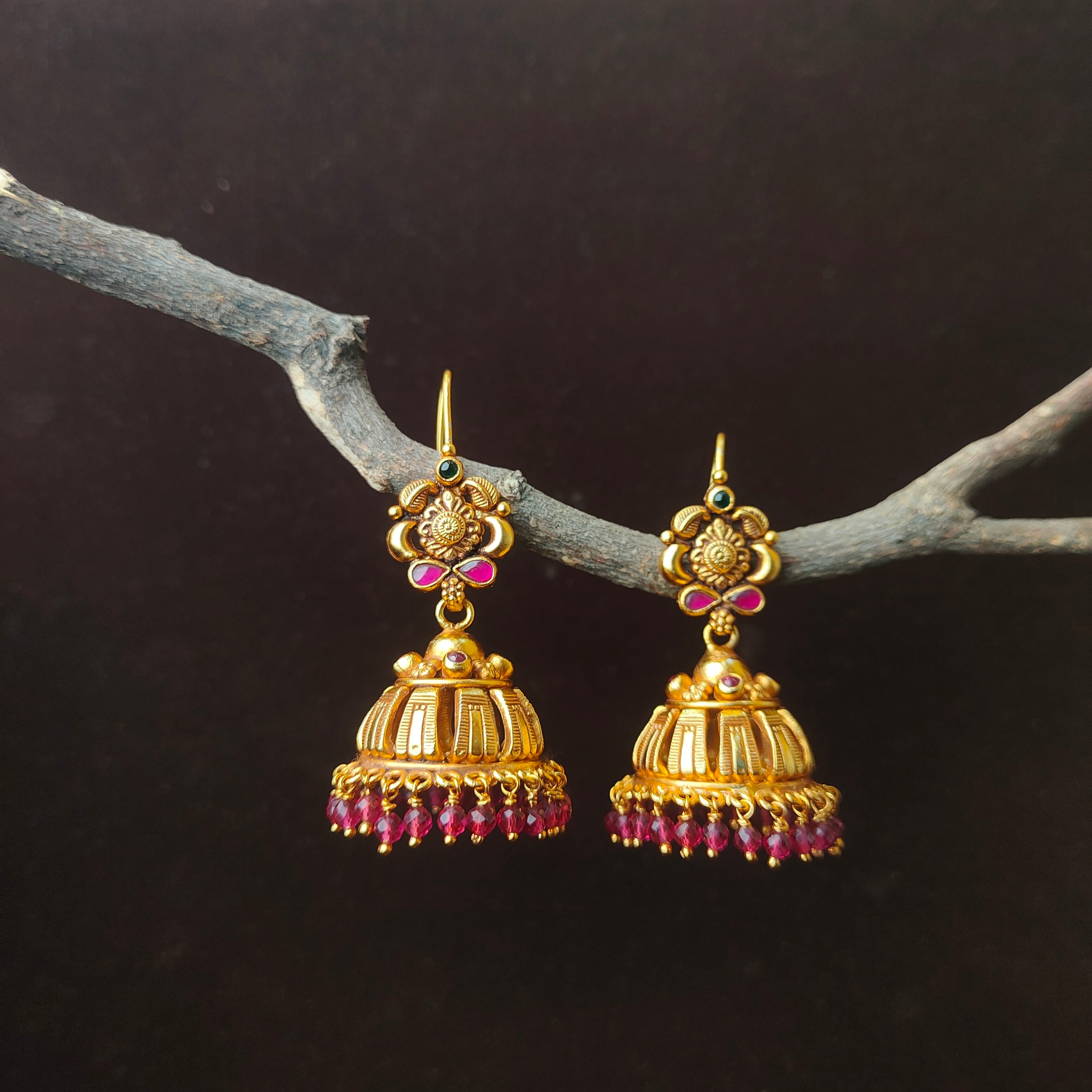 Rani Silver Hook Jhumka - 0062