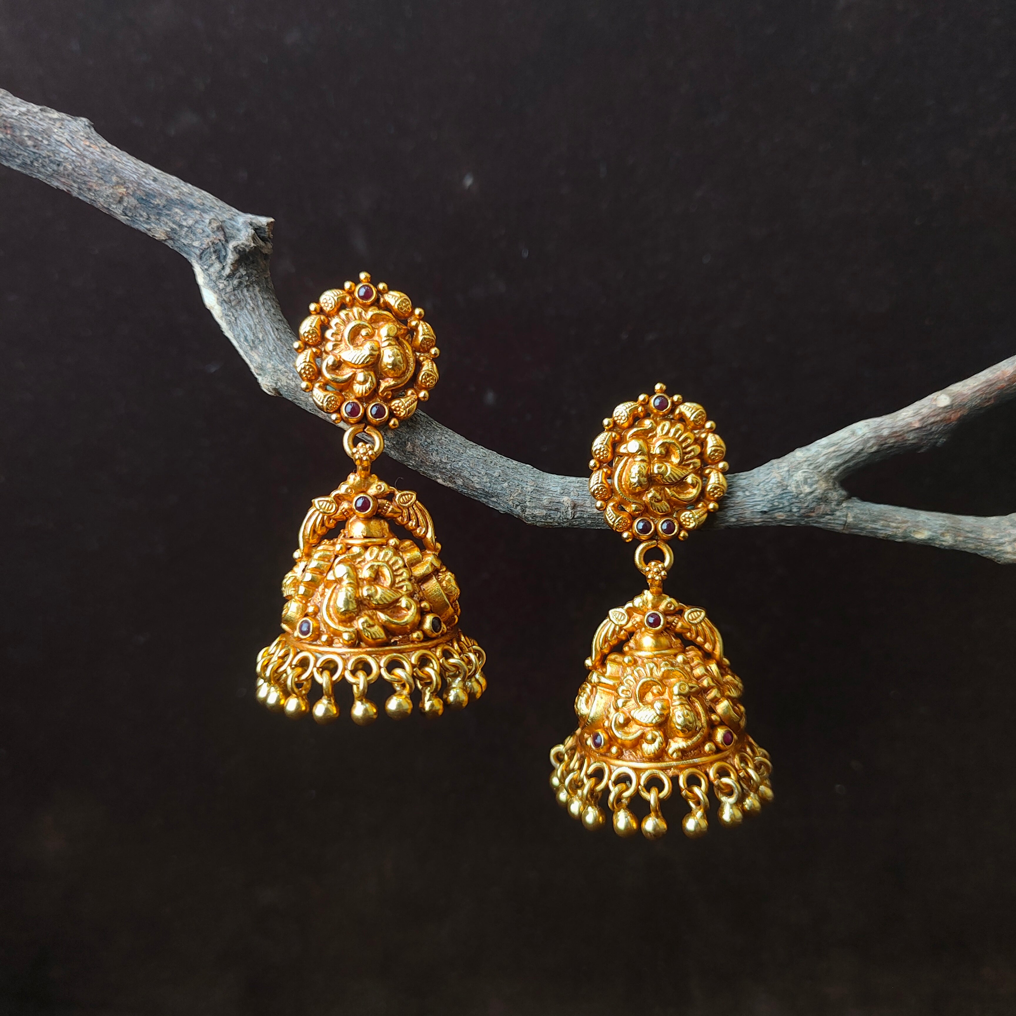Statement Nakshi Silver Jhumka - 0058