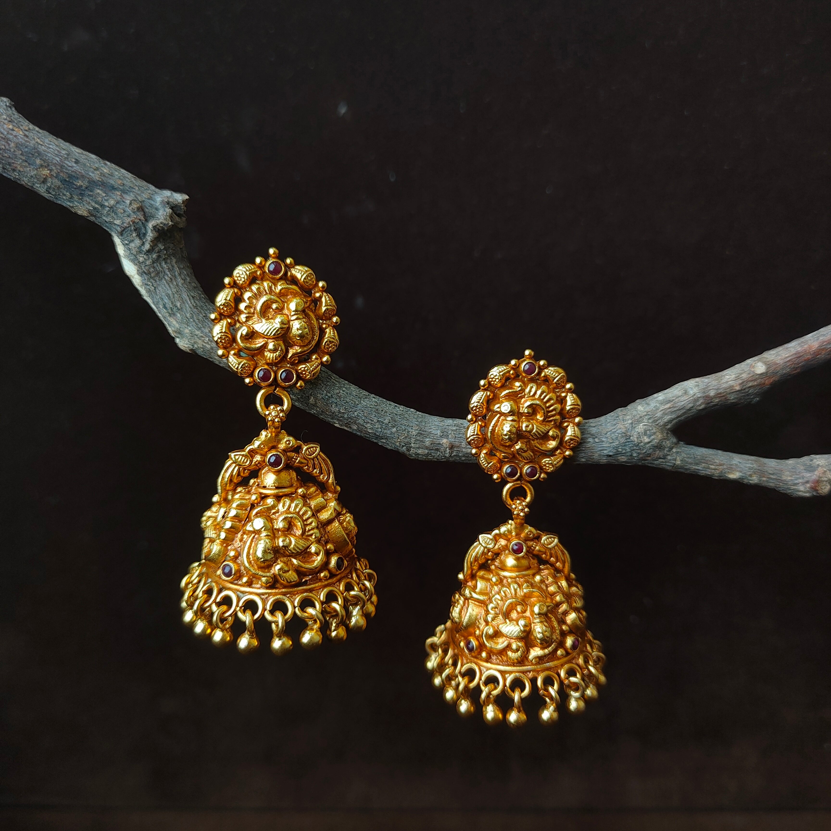 Statement Nakshi Silver Jhumka - 0058