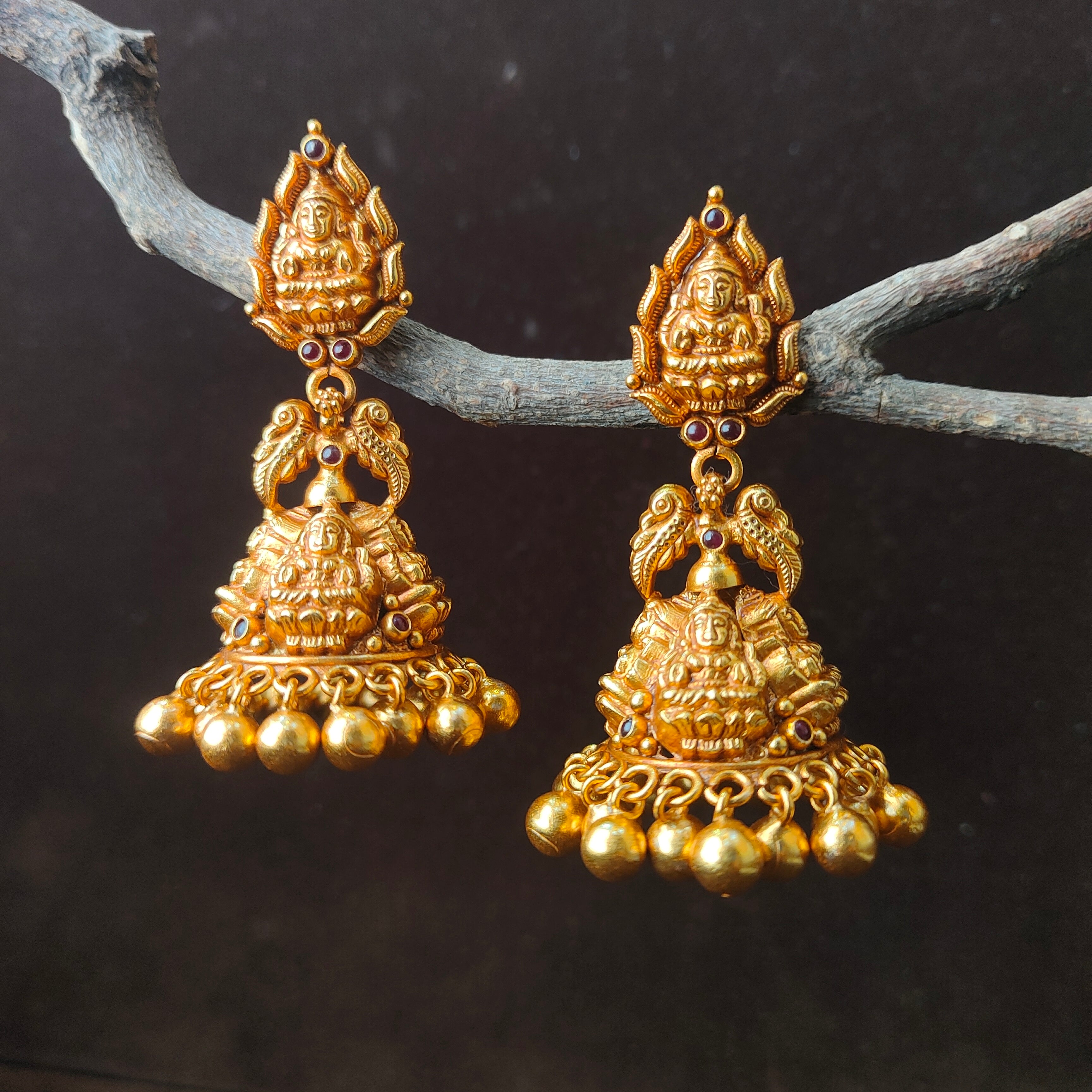 Kushboo Nakshi Silver Jhumka - 0059