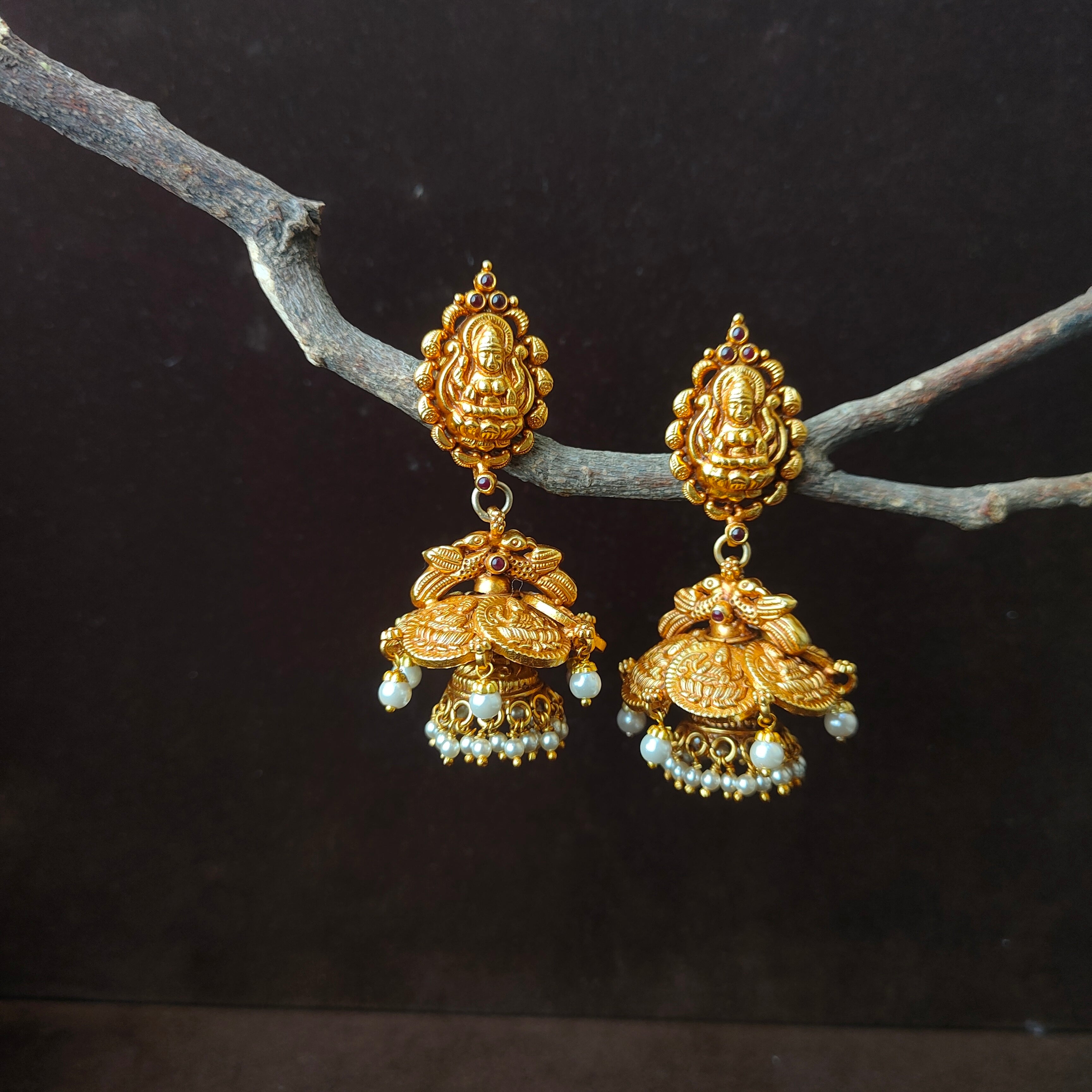 Lakshmi 2 Layer Silver Jhumka - 0064
