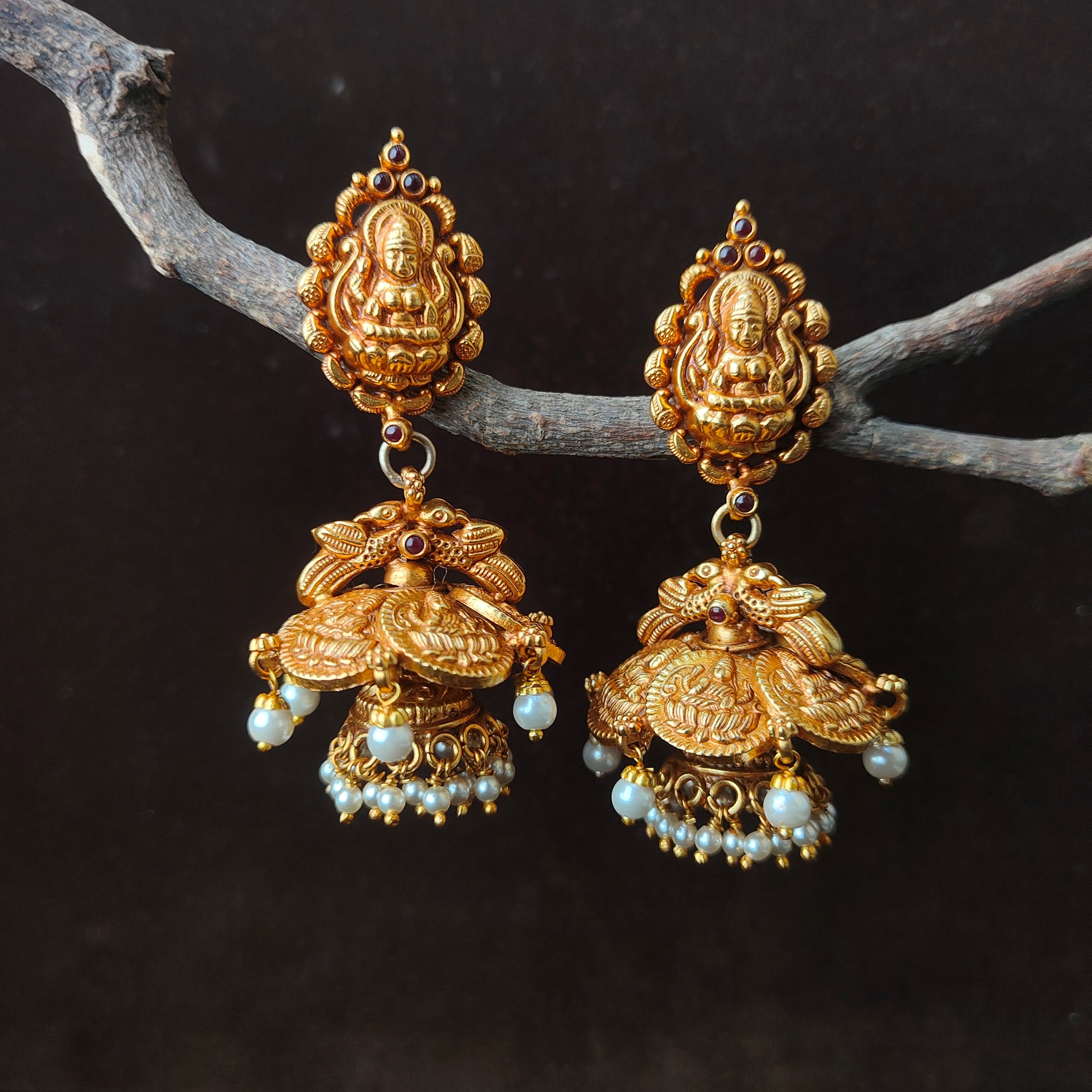 Lakshmi 2 Layer Silver Jhumka - 0064