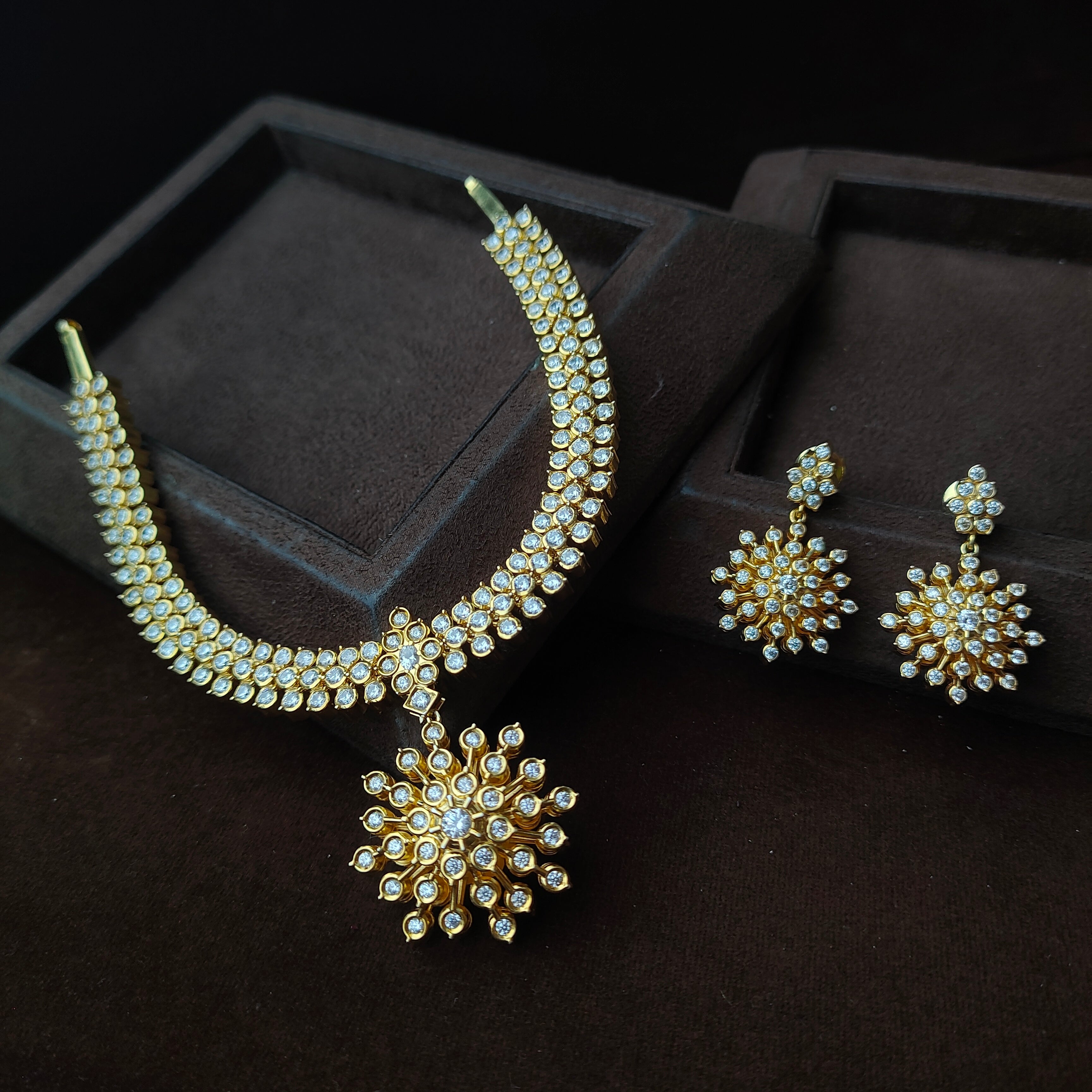 925 Silver Gold Plated Dual Necklace -0563