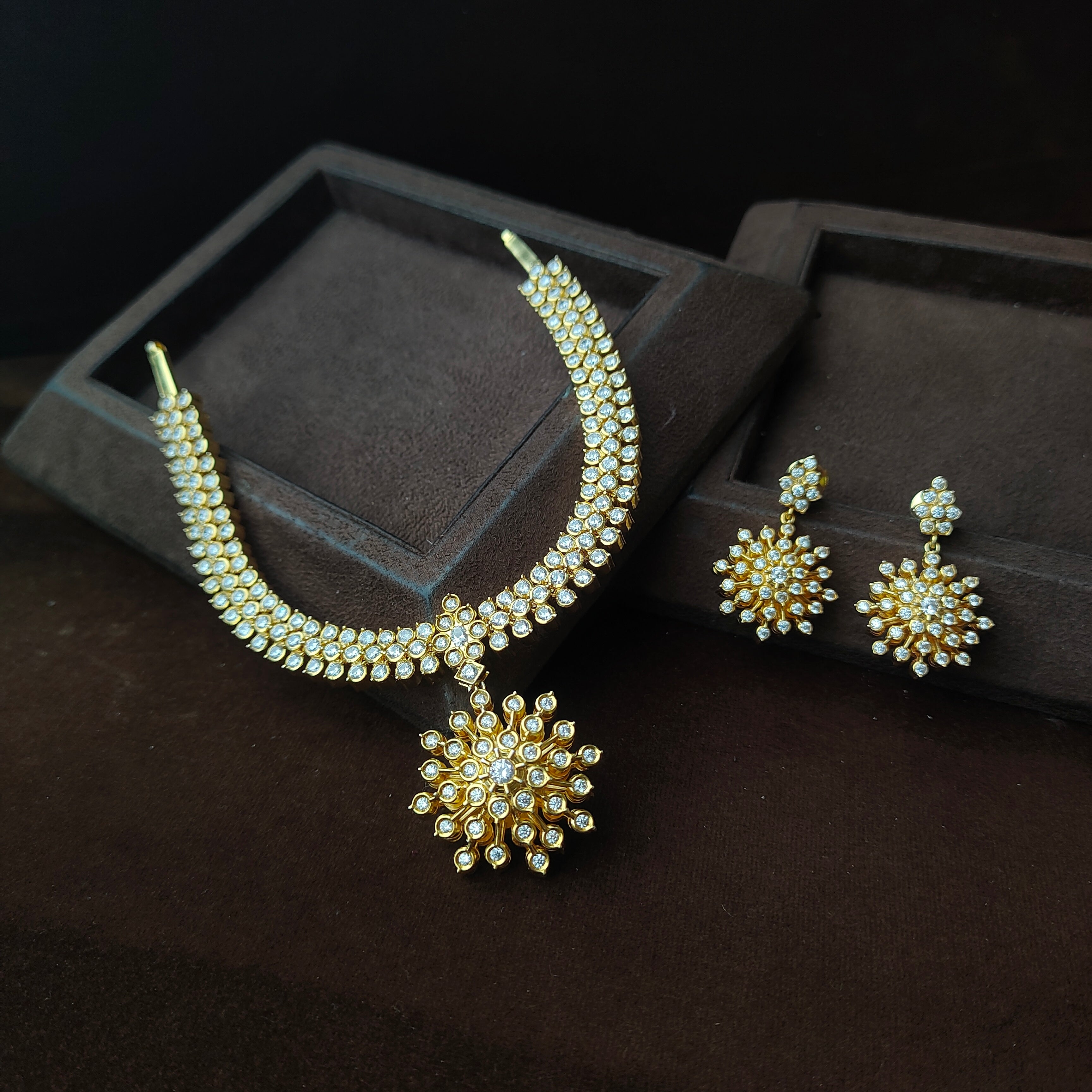 925 Silver Gold Plated Dual Necklace -0563