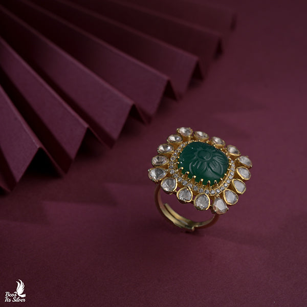 925 Silver gold Plated Finger Ring -0491