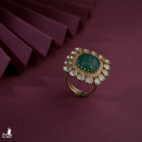 925 Silver gold Plated Finger Ring -0491