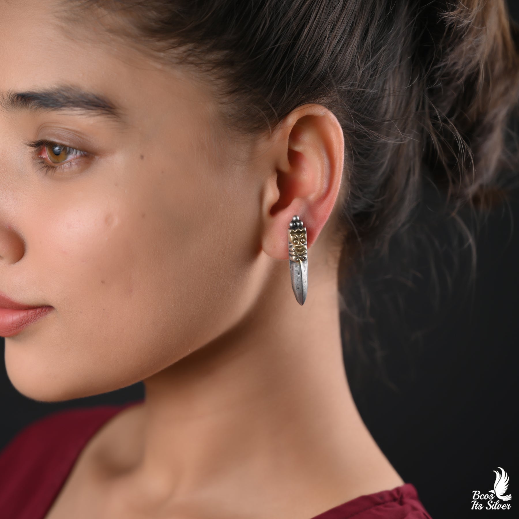 925 Silver Dual Tone EarStud TG23-2410