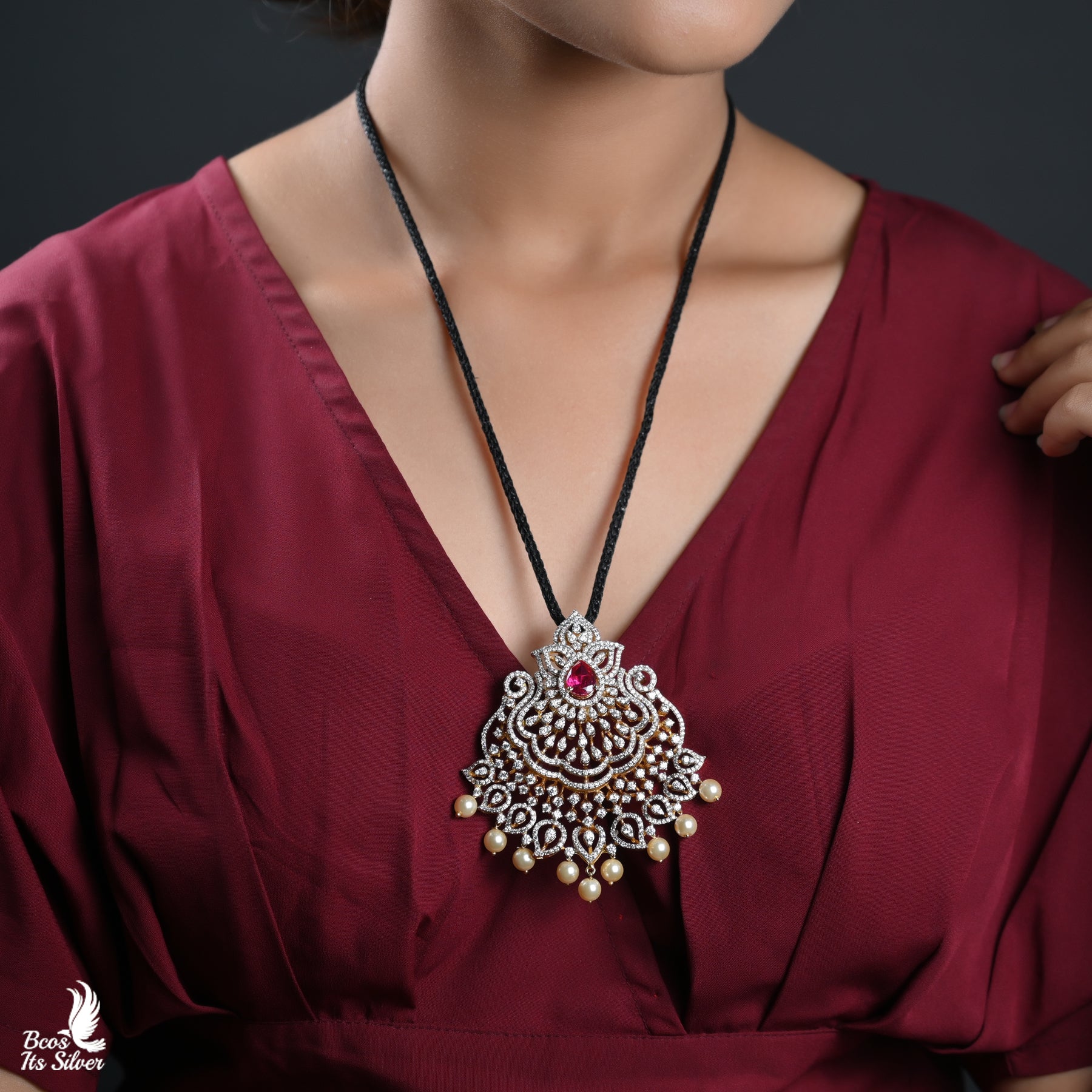 Theia Diamond Look Pendant - 3857 -( MADE TO ORDER )