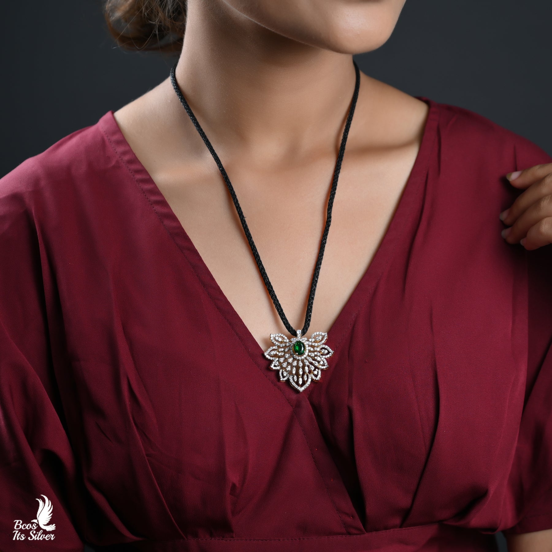 Theia Diamond Look Pendant - 3847- ( MADE TO ORDER )