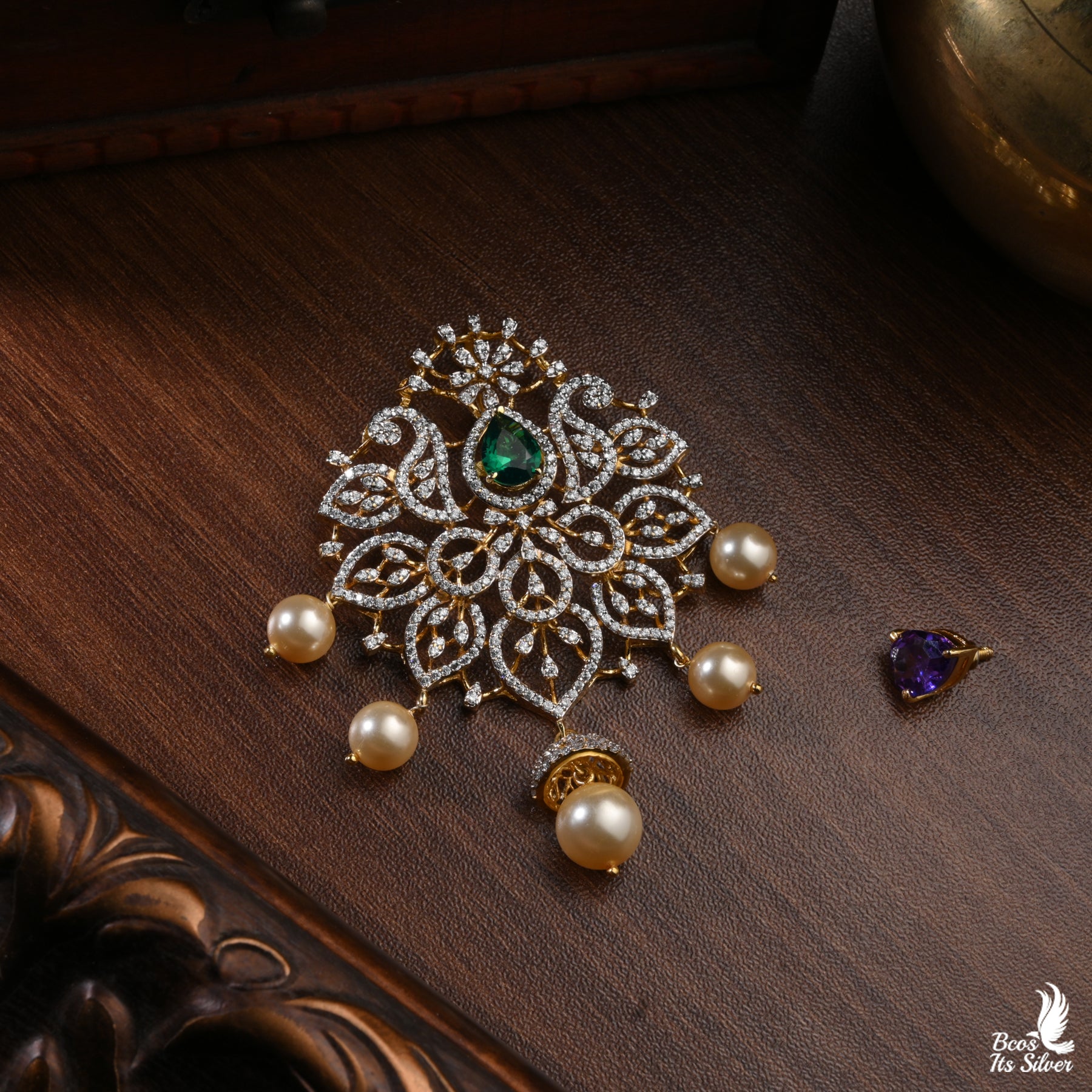 Theia Diamond Look Pendant - 4568- ( MADE TO ORDER )