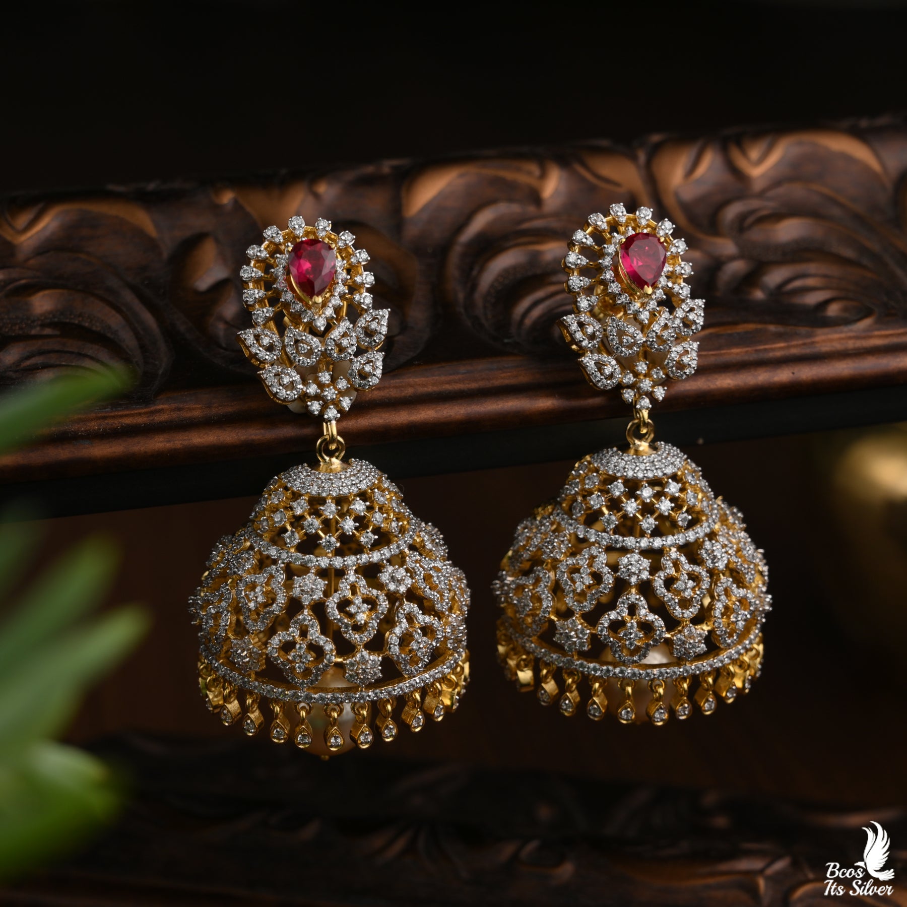 Theia Diamond Look Jhumka - 3969 - ( MADE TO ORDER )
