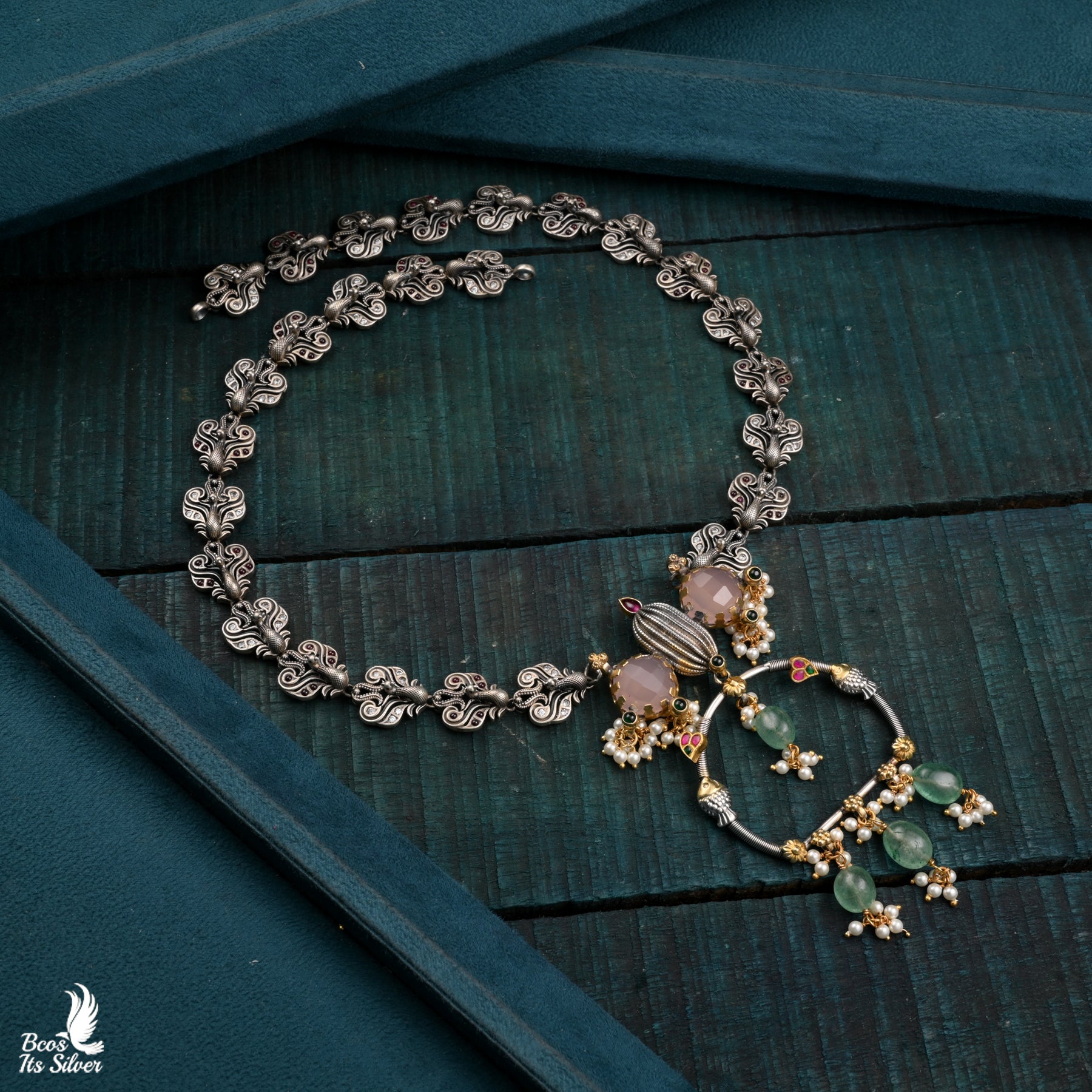 Pure 925 Silver Dual Tone Haram- 4534