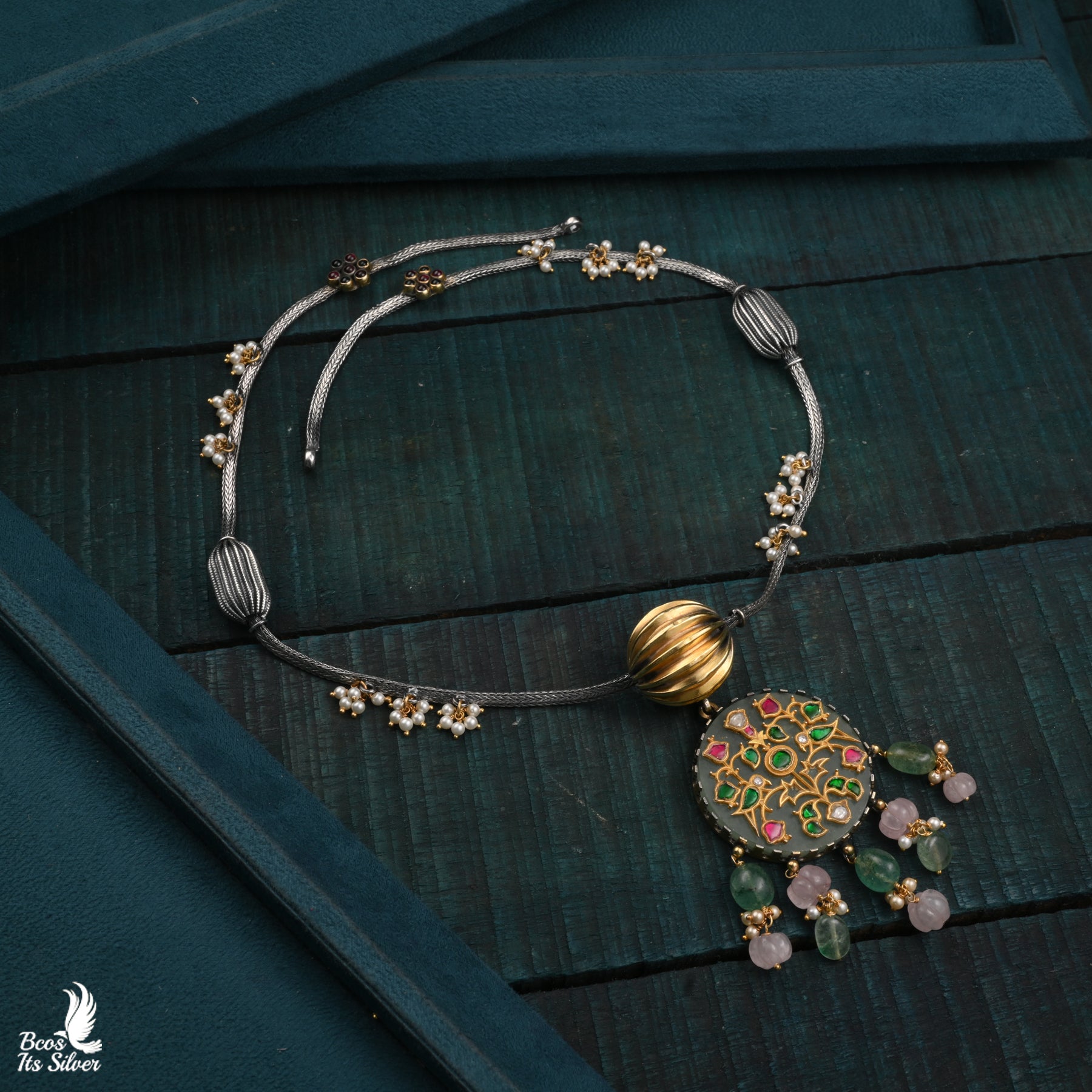 Pure 925 Silver Dual Tone Haram- 4533