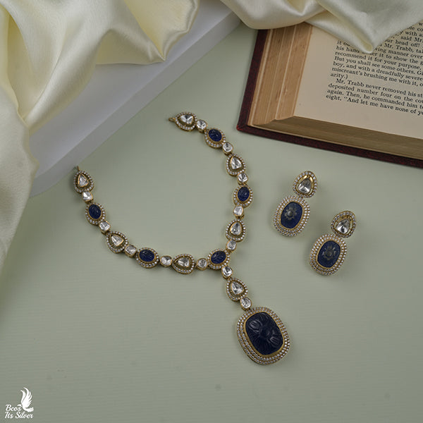 925 Silver Victorian Necklace with Earring-0920