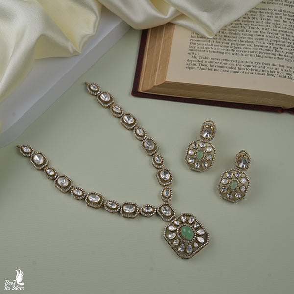 925 Silver Victorian Necklace with Earring-0921