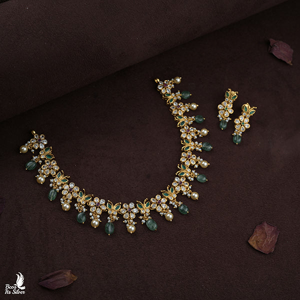 925 Silver Butterfly Necklace Set-0991