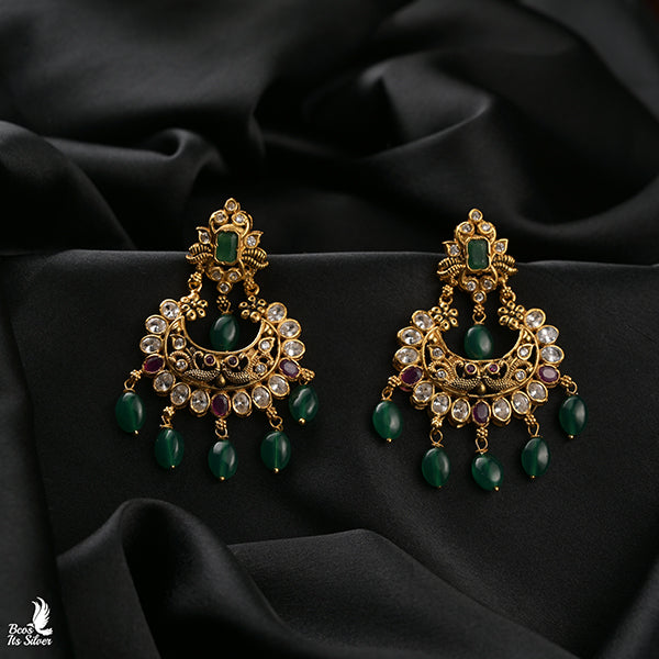 925 Silver Gold Plated Earring-1001