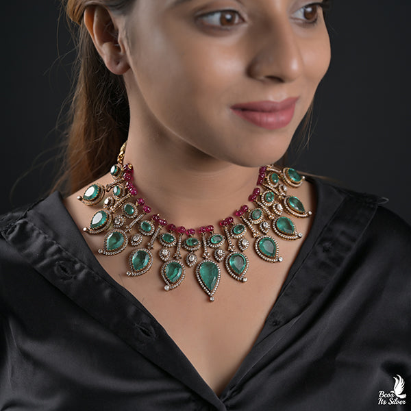 925 Silver Victorian Maanga Necklace-0910