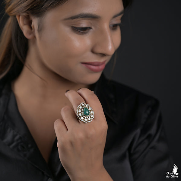 925 Silver Victorian Finger Ring -0933