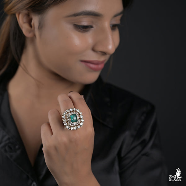 925 Silver Victorian Finger Ring -0925