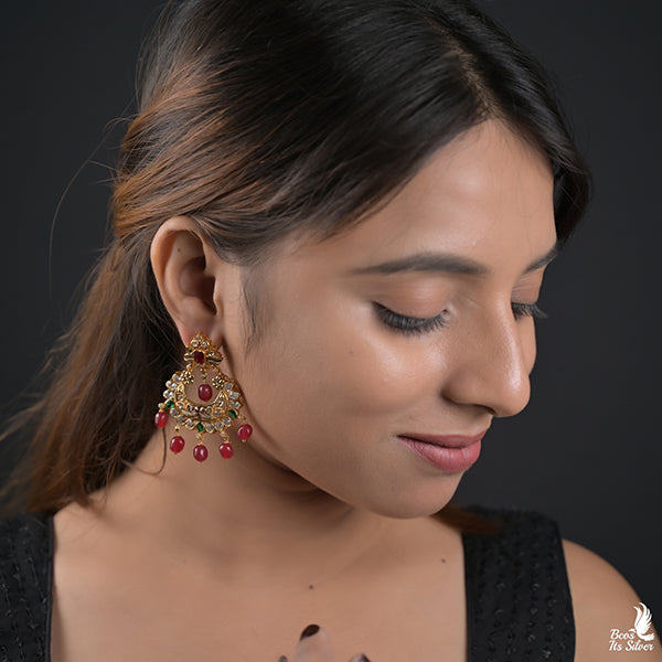 925 Silver Gold Plated Earring-1002