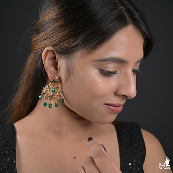 925 Silver Gold Plated Earring-1001