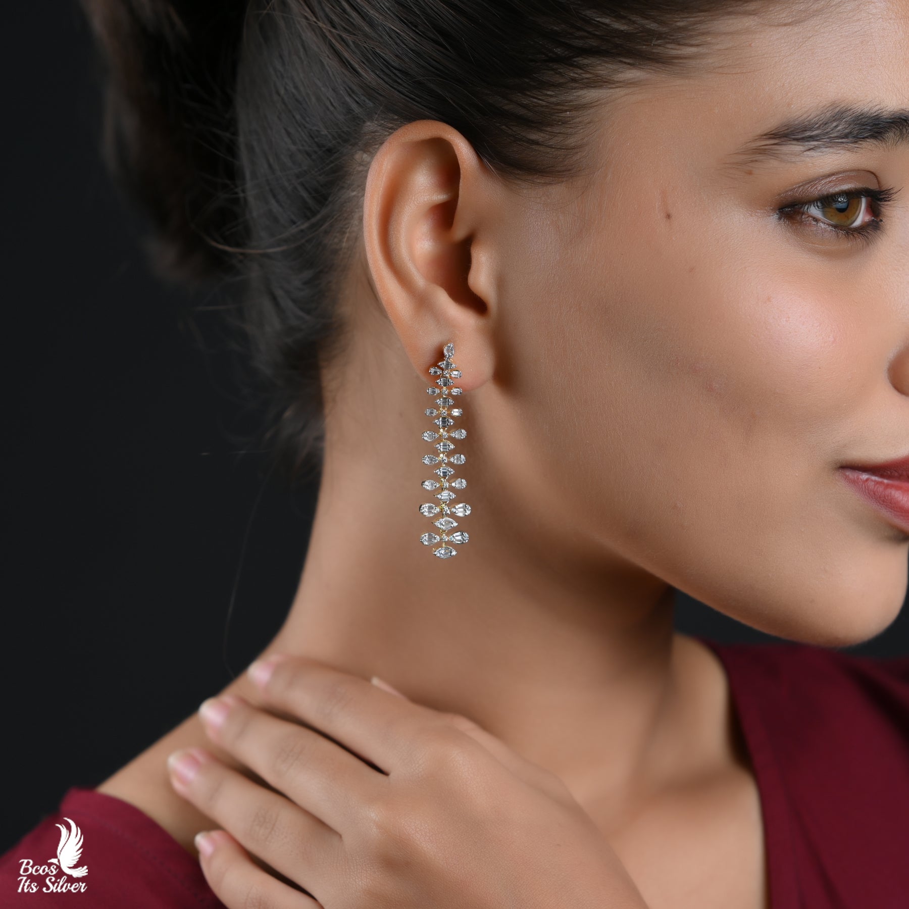 Theia Diamond Look Earring - 6183 - ( MADE TO ORDER )