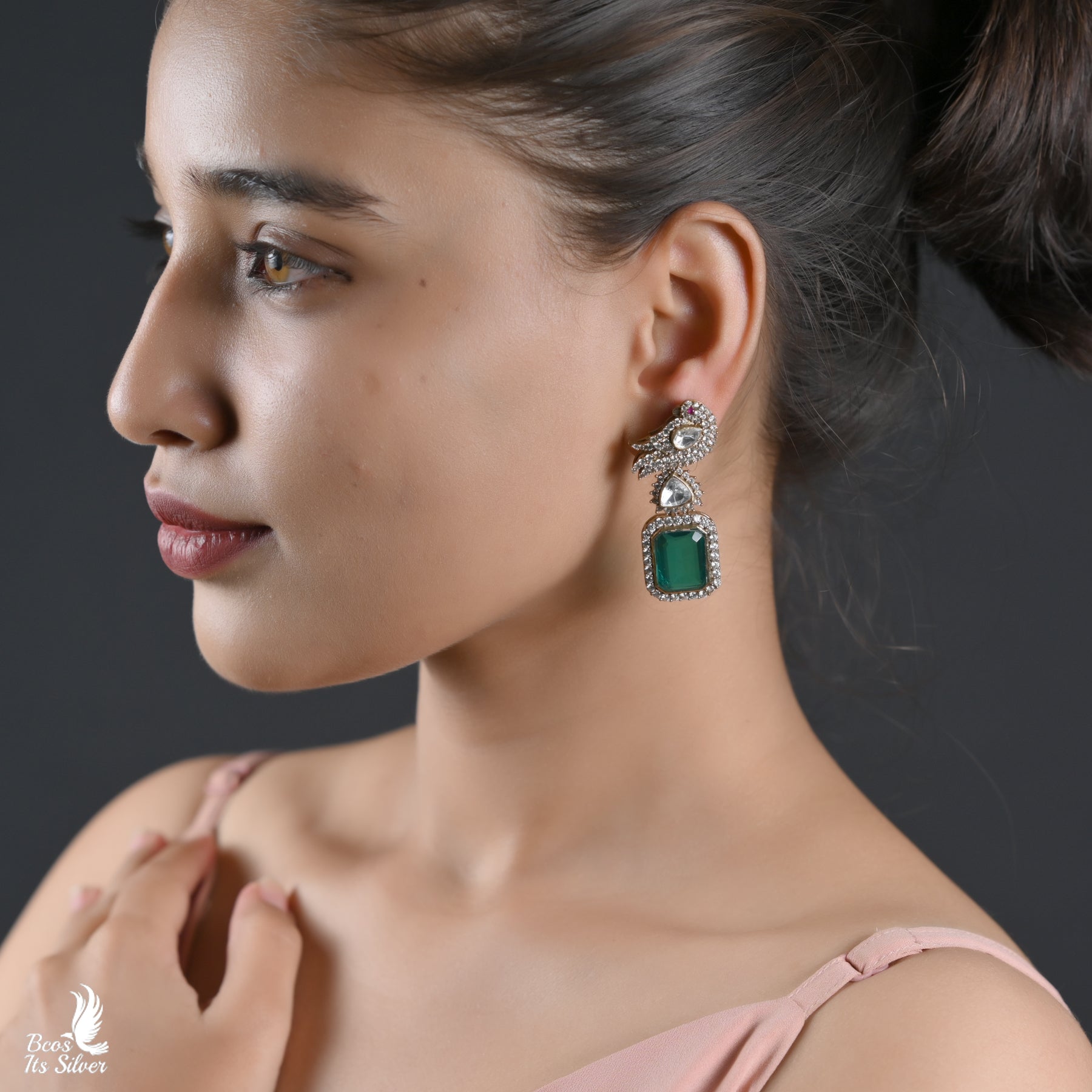 Pure 925 Silver Victorian Earring - 6187