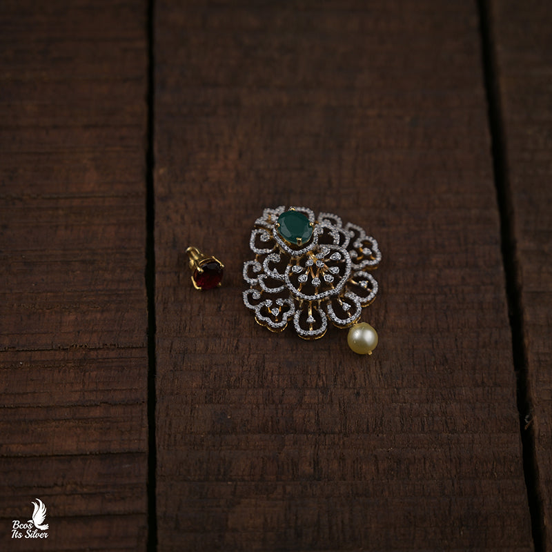 Theia Diamond Look Pendant withTikka chain -8245 ( MADE TO ORDER )