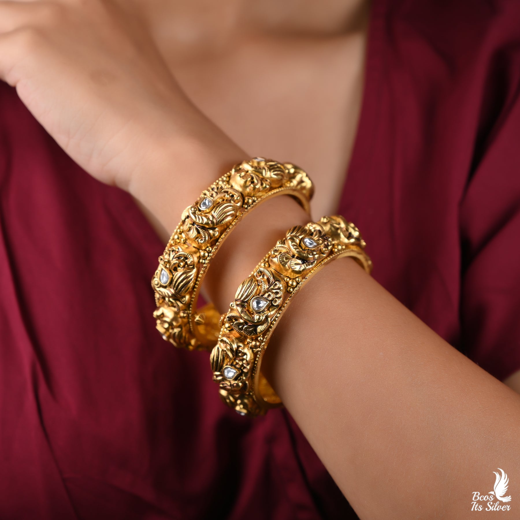 Gold Plated Bangle - 3717 - Size 2.6 With Screw