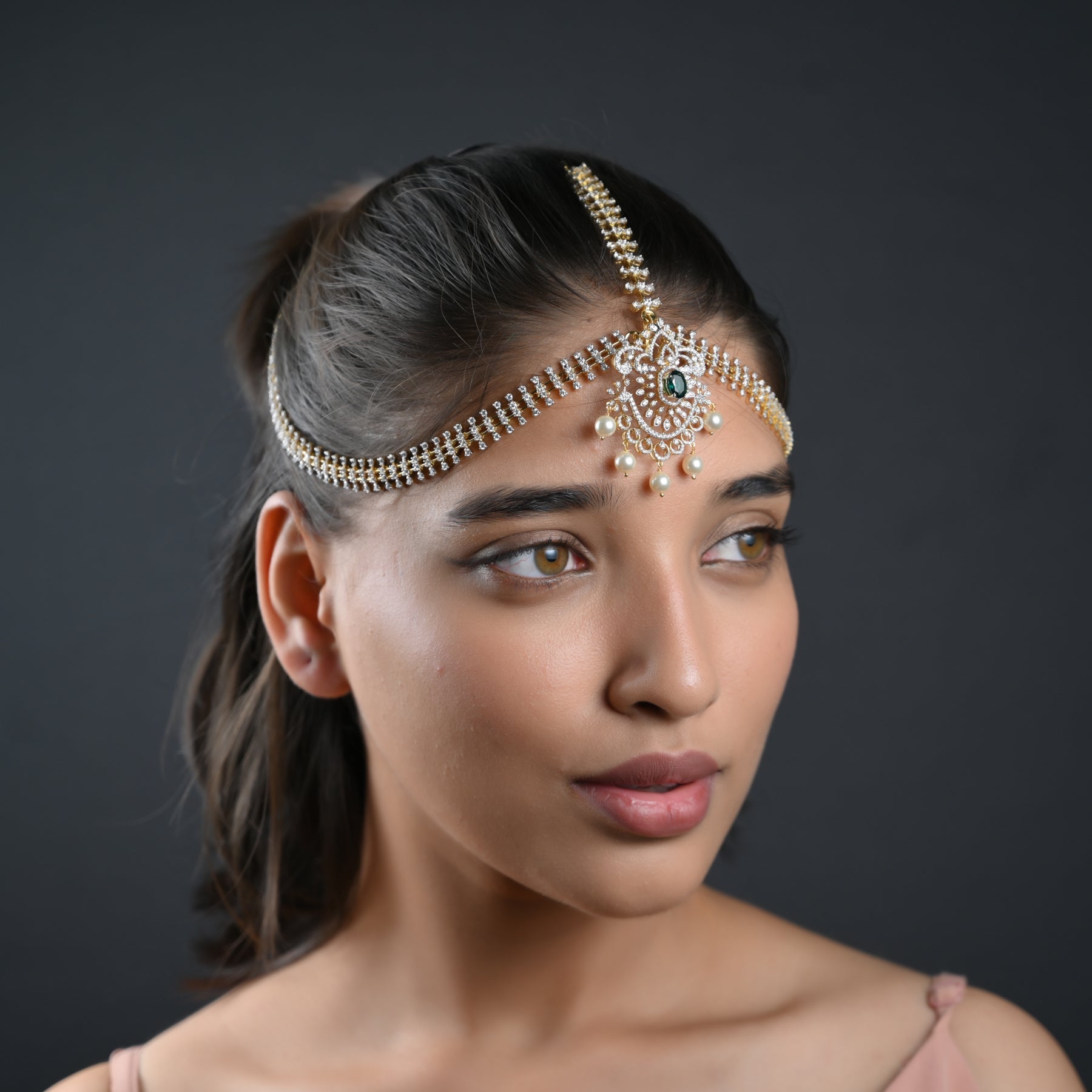 Theia Diamond look Mathapatti - 5784 - ( MADE TO ORDER )