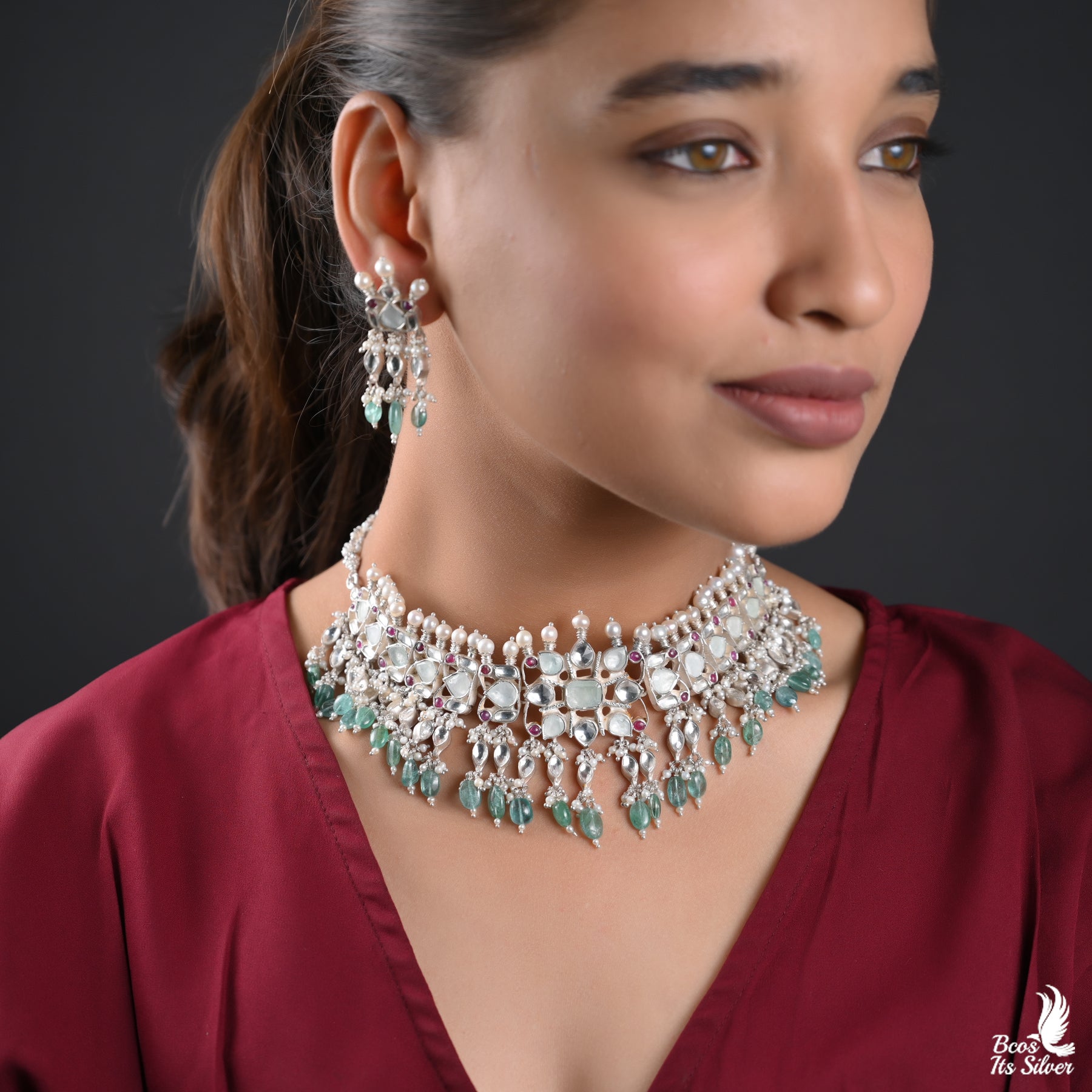 Victorian Choker with Earring - 4815