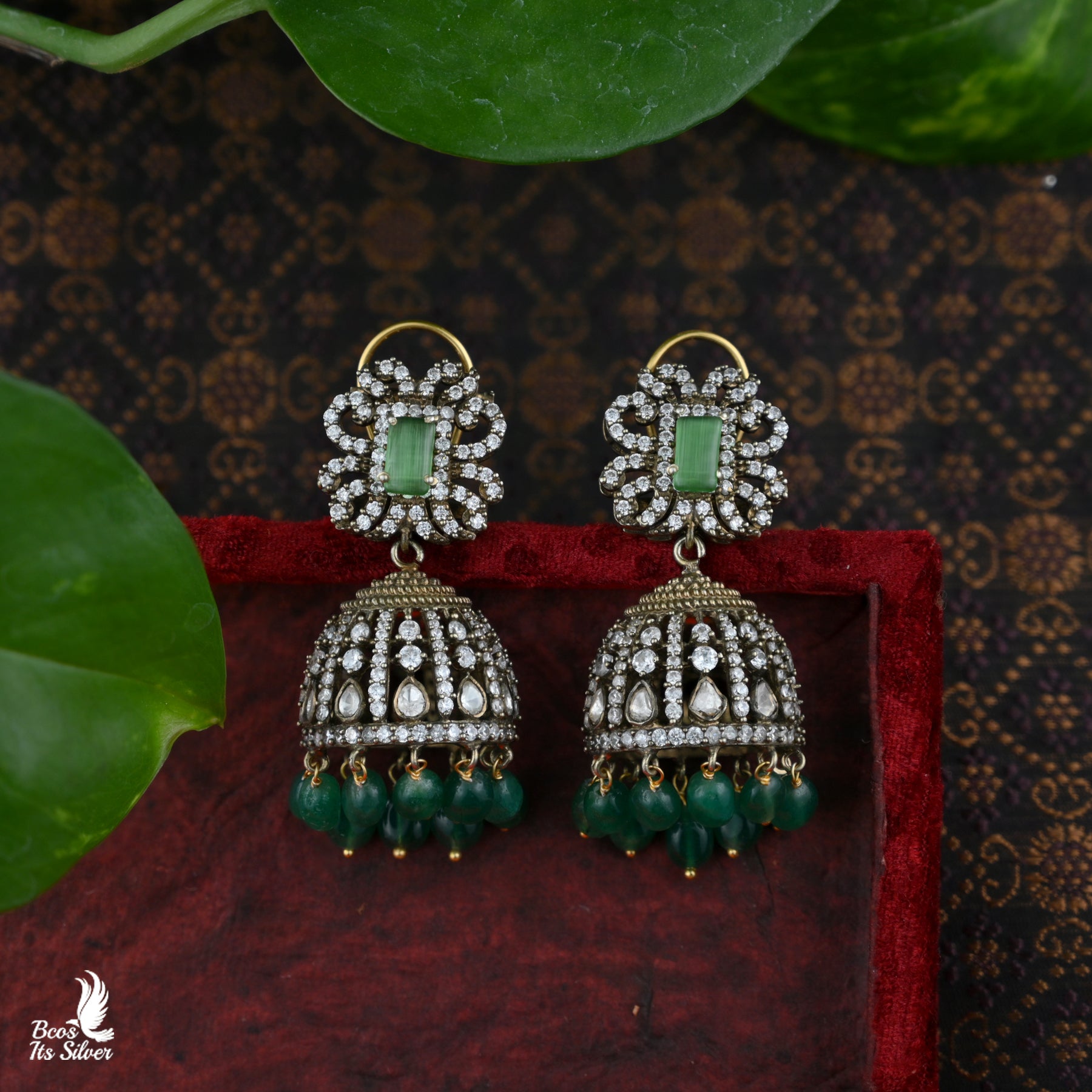 925 Silver Victorian Jhumka - 3015