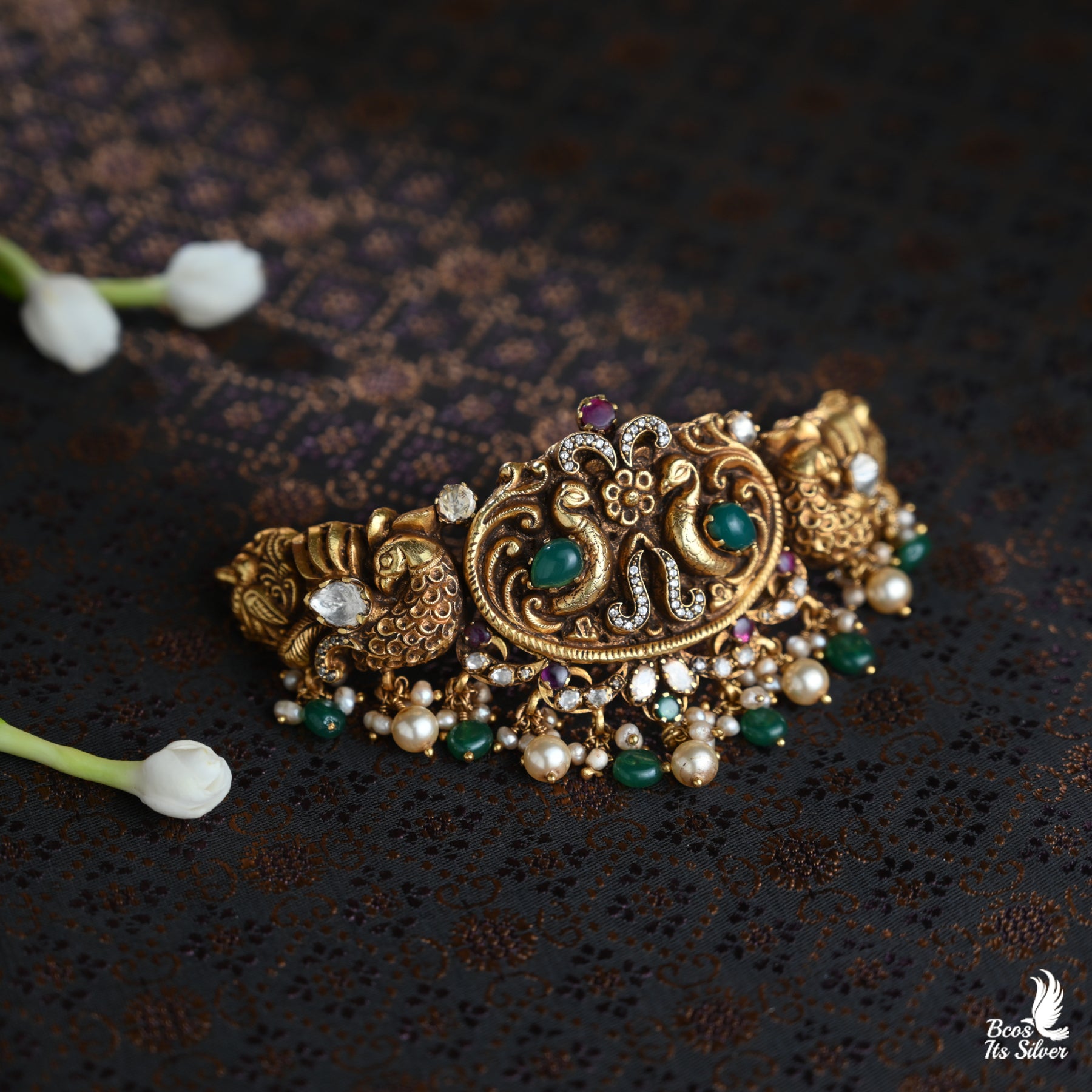 Gold Plated Polki Nakash Choker - 2966