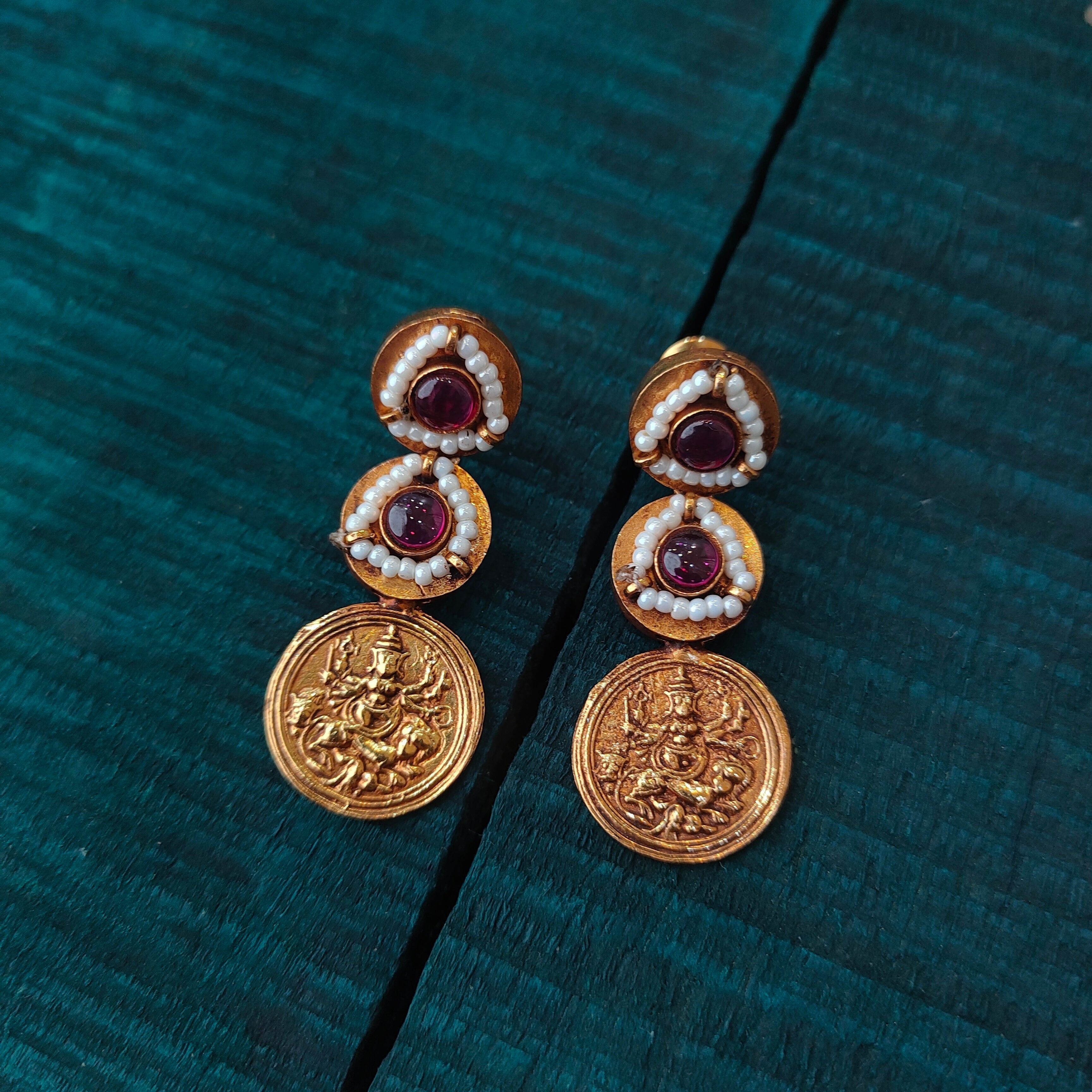 925 Silver Lakshmi Coin Necklace Set -1442