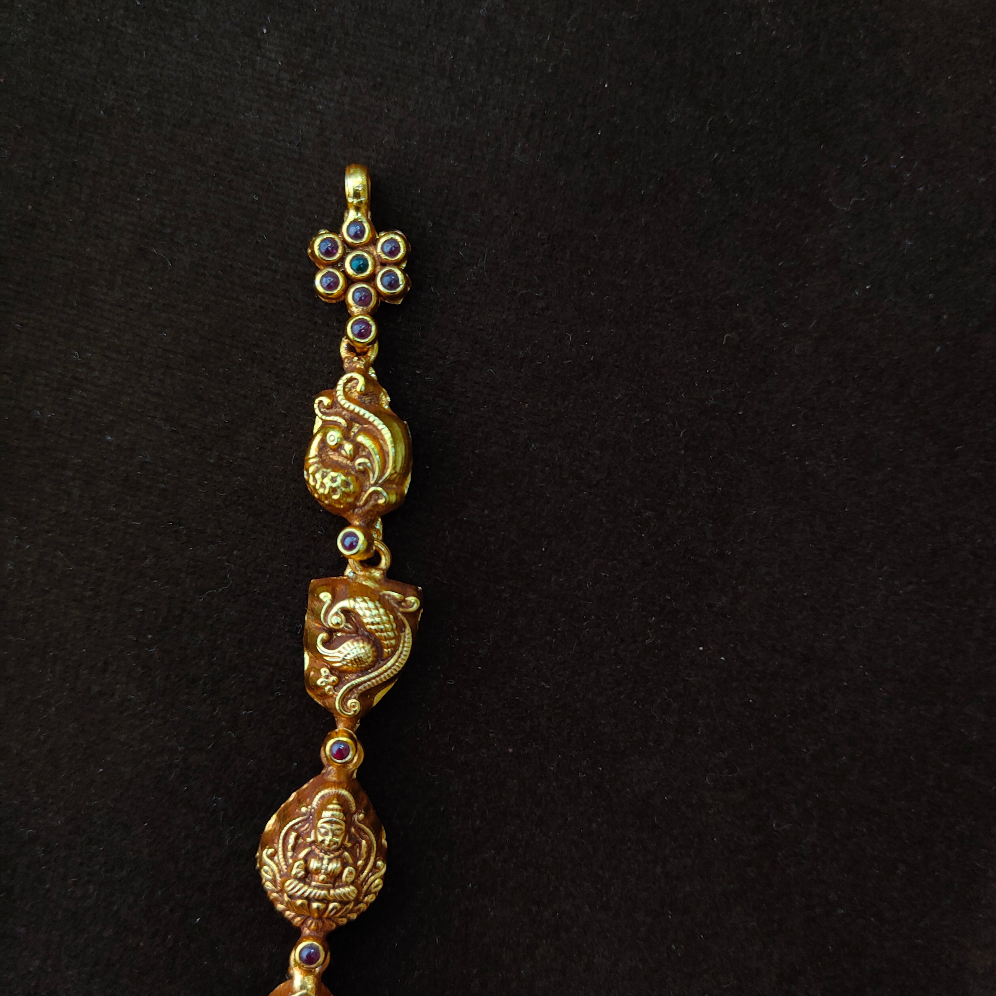 925 Silver Gold Plated Lakshmi Neckpiece -1370