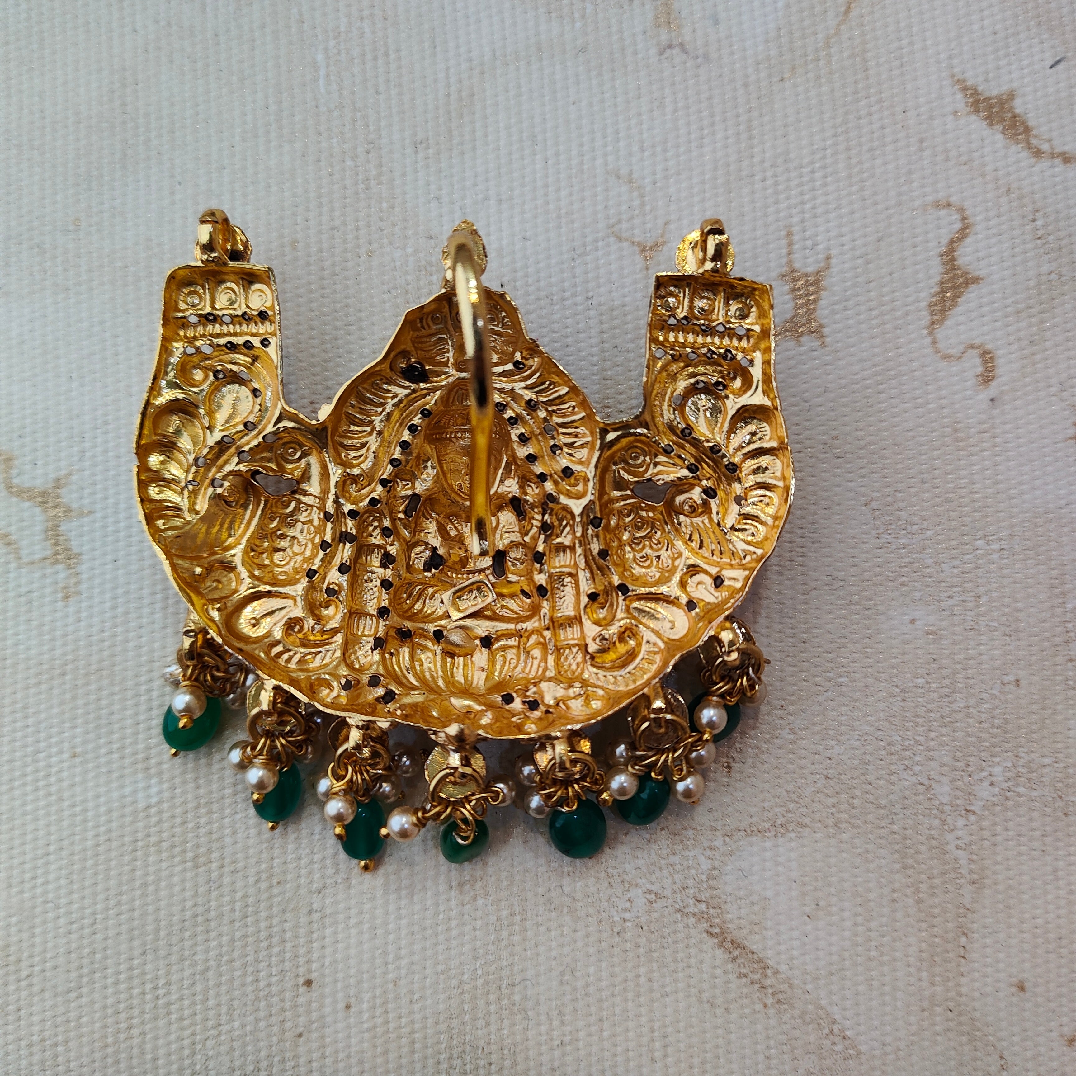 925 Silver Gold plated Lakshmi Pendant-1380