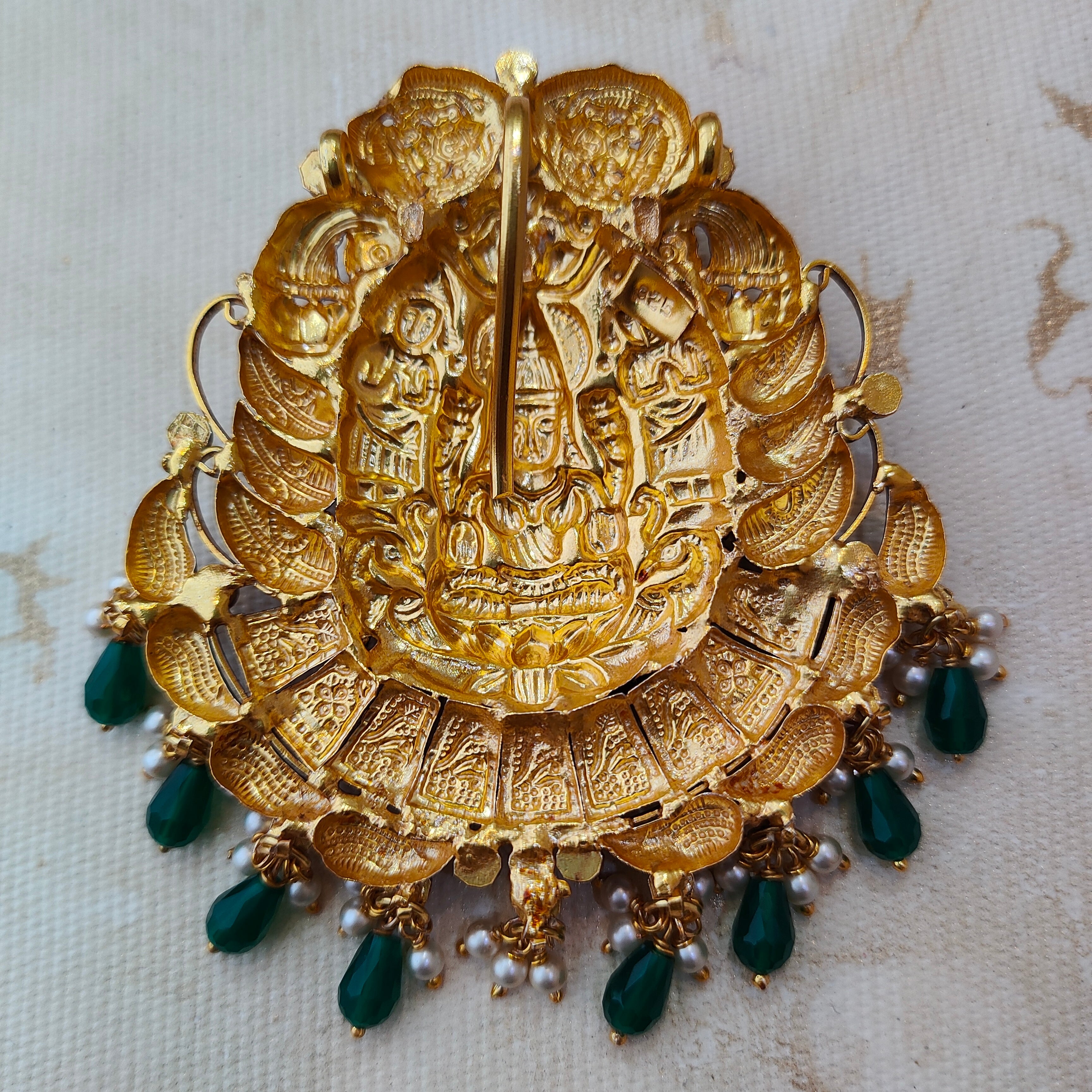 925 Silver Gold plated Lakshmi Pendant-1347