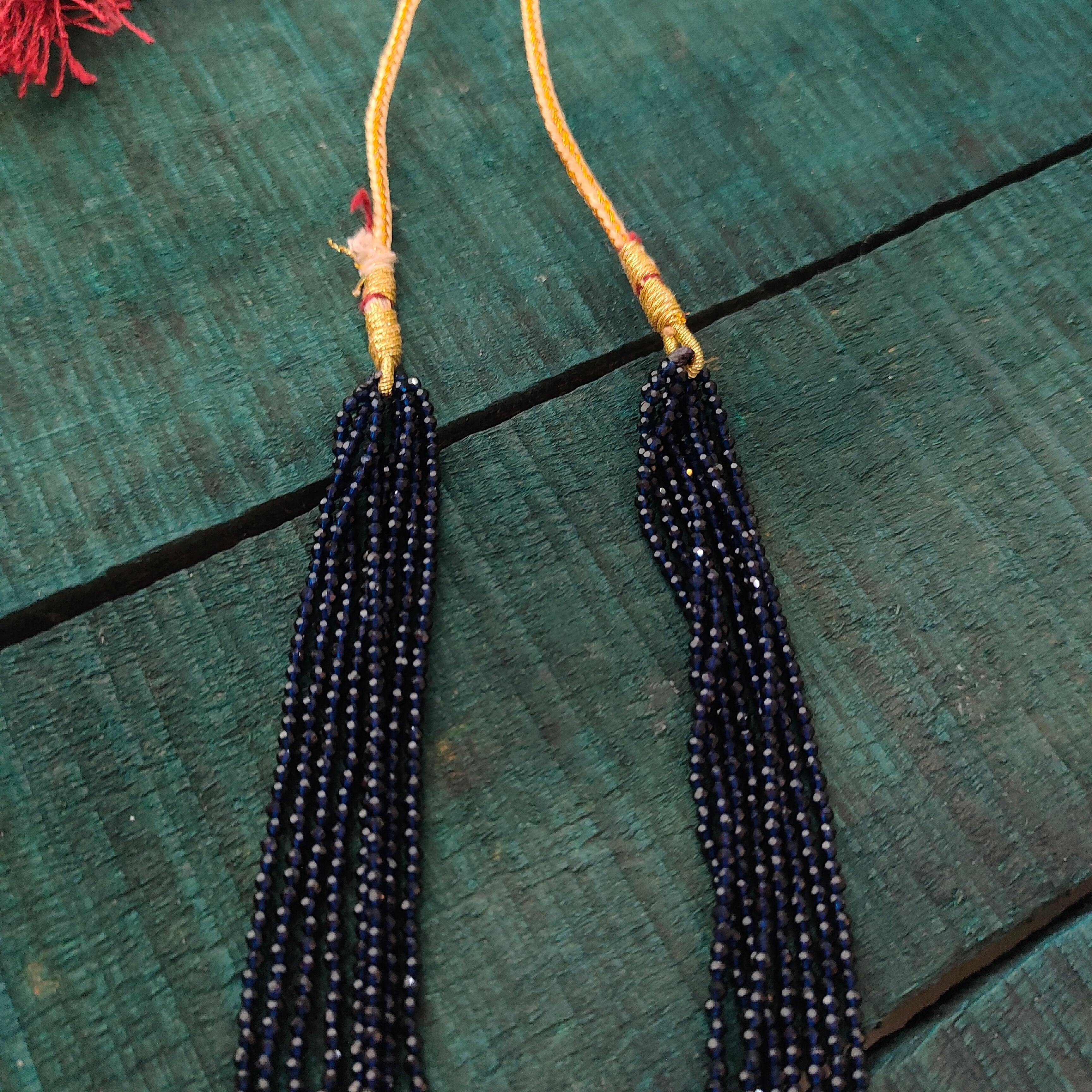 925 Silver Lakshmi Pendant with Beads Haram -1453