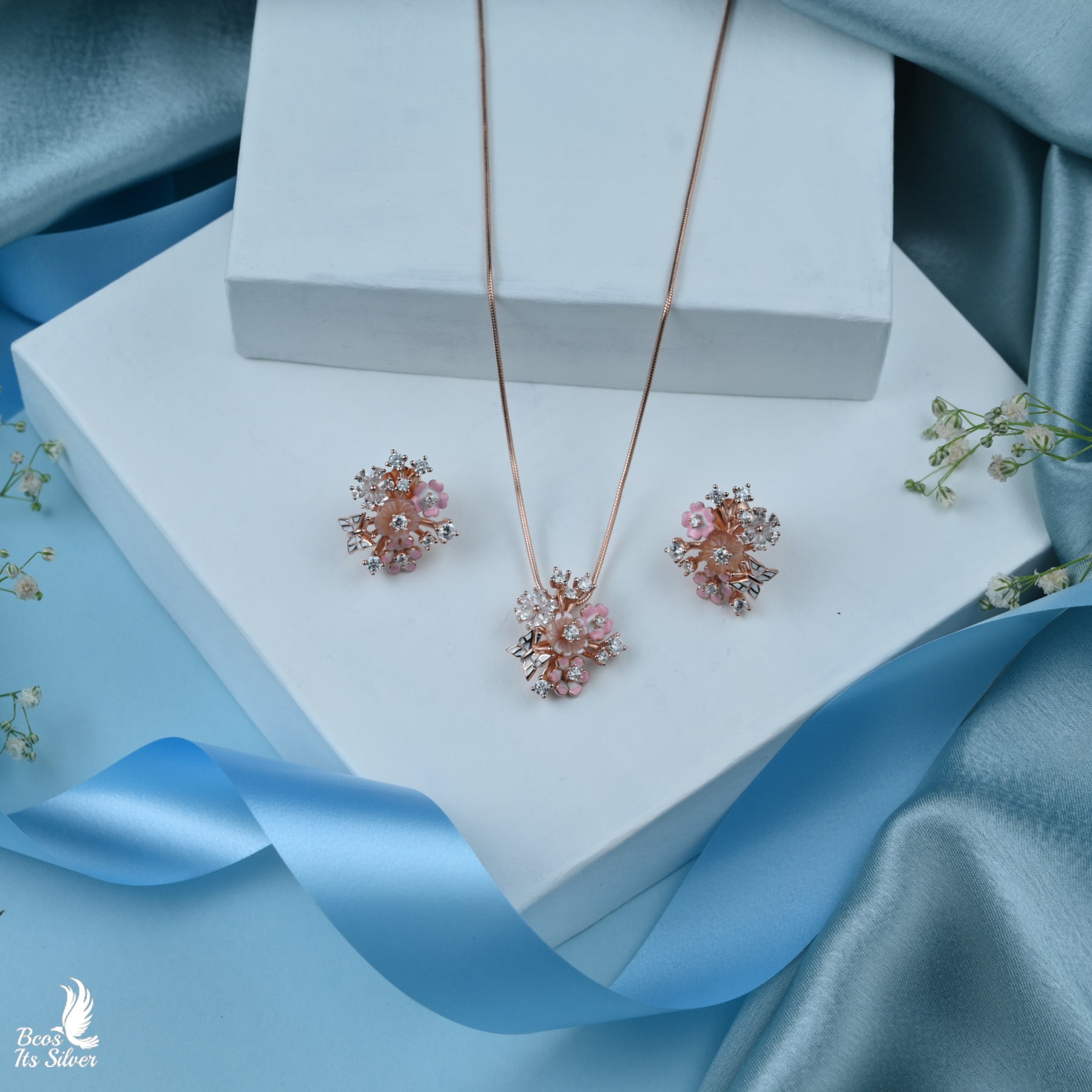Milkshake Pendant with Earring - 6216