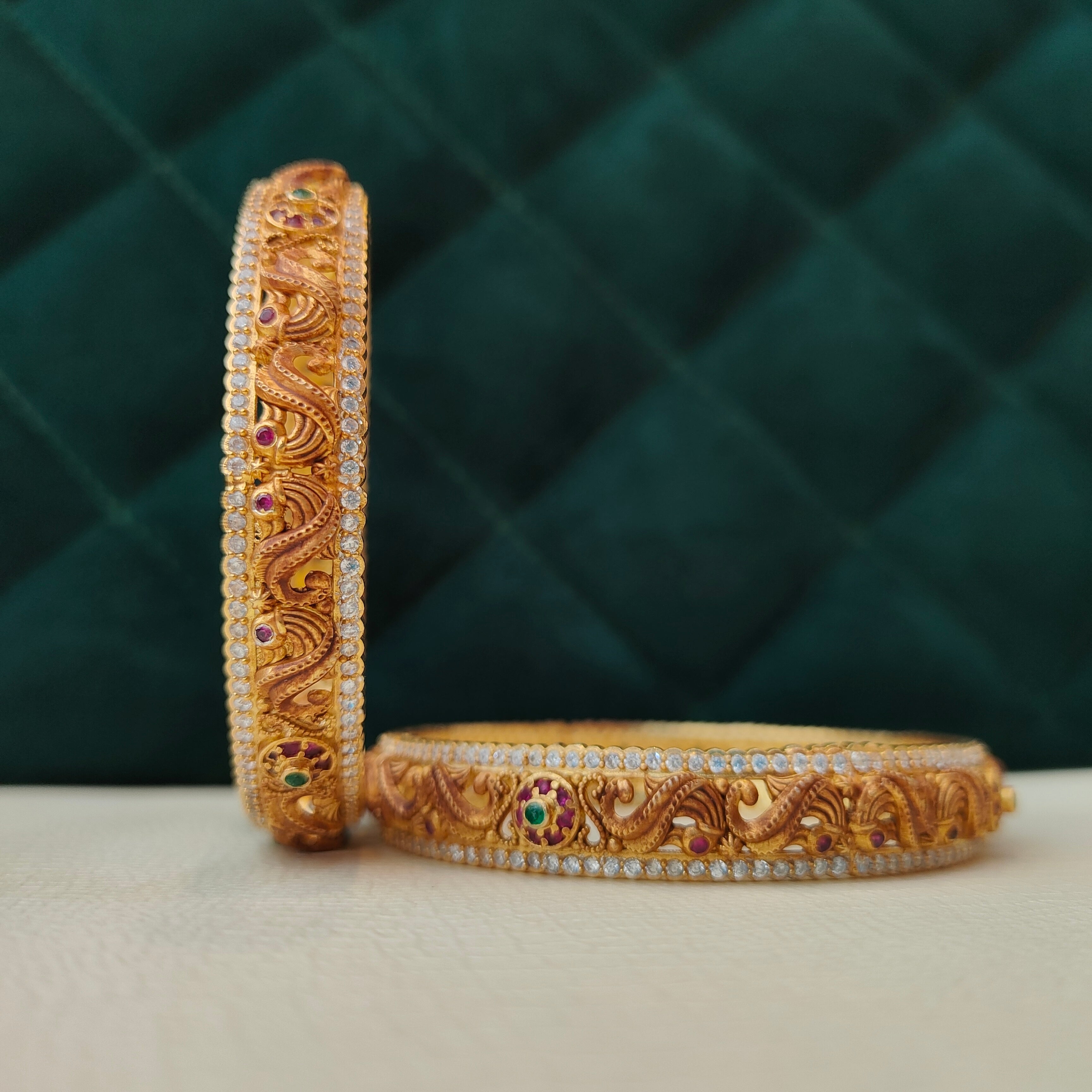 925 Silver Nakshi Bangle- 1486 Size-2.9