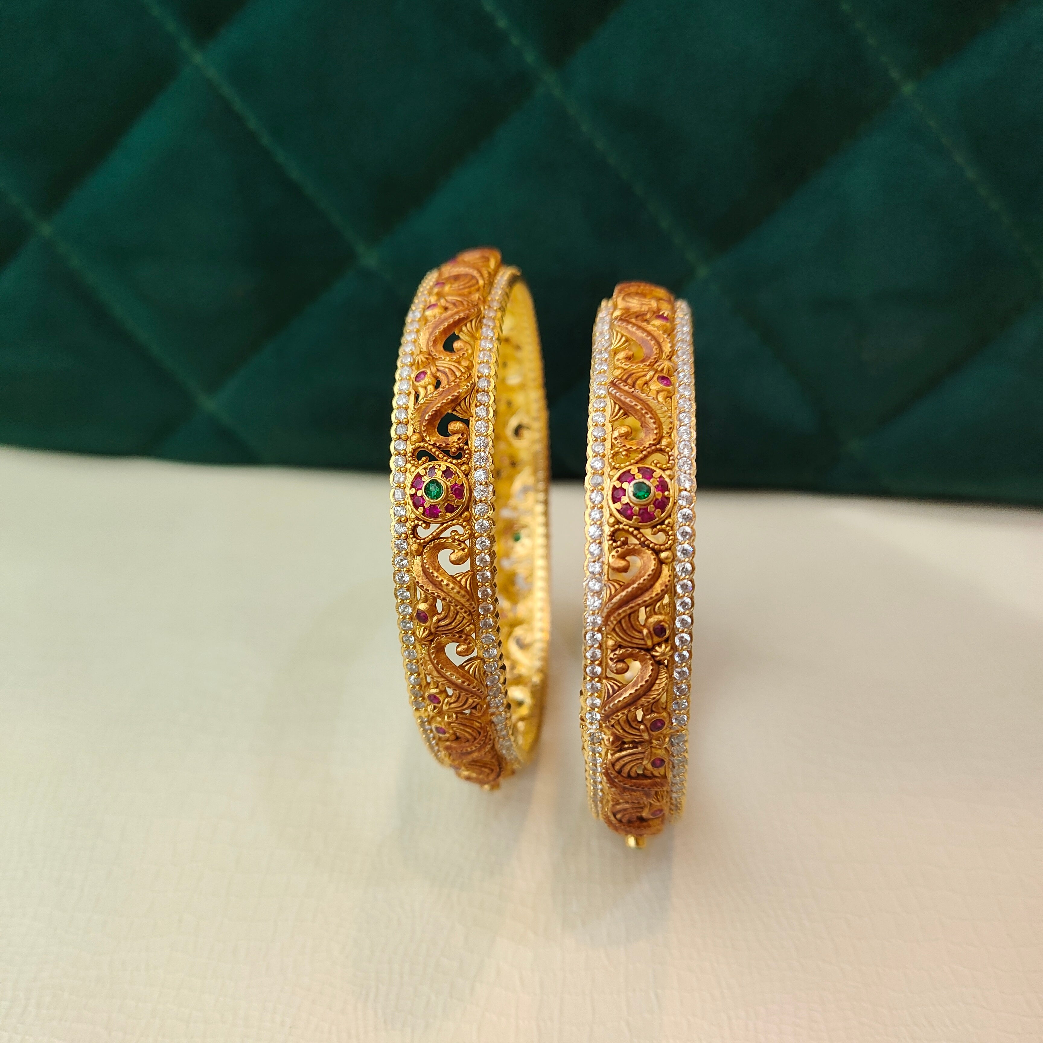 925 Silver Nakshi Bangle- 1486 Size-2.9