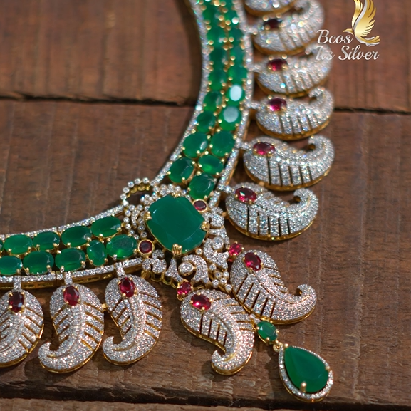 925 Silver Theia Diamond Look Necklace- 1337