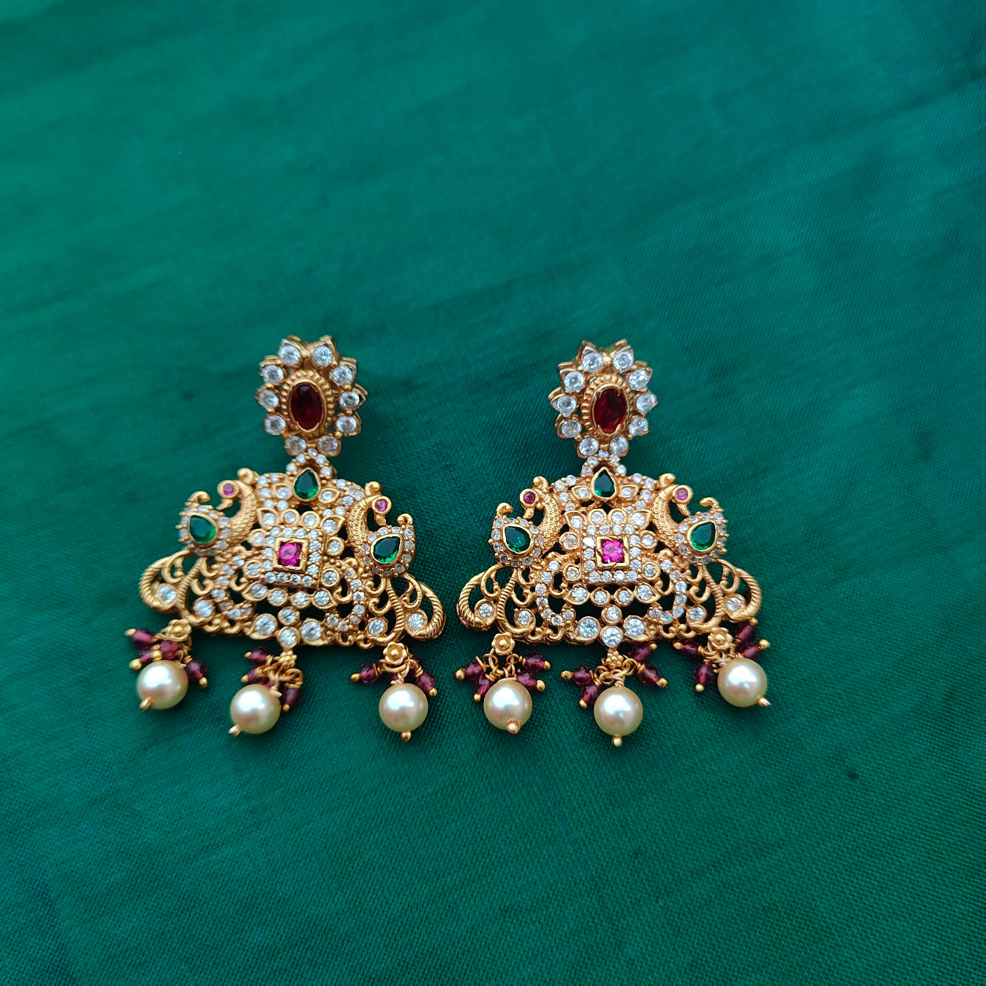 925 Silver Long Necklace with Earring-1348