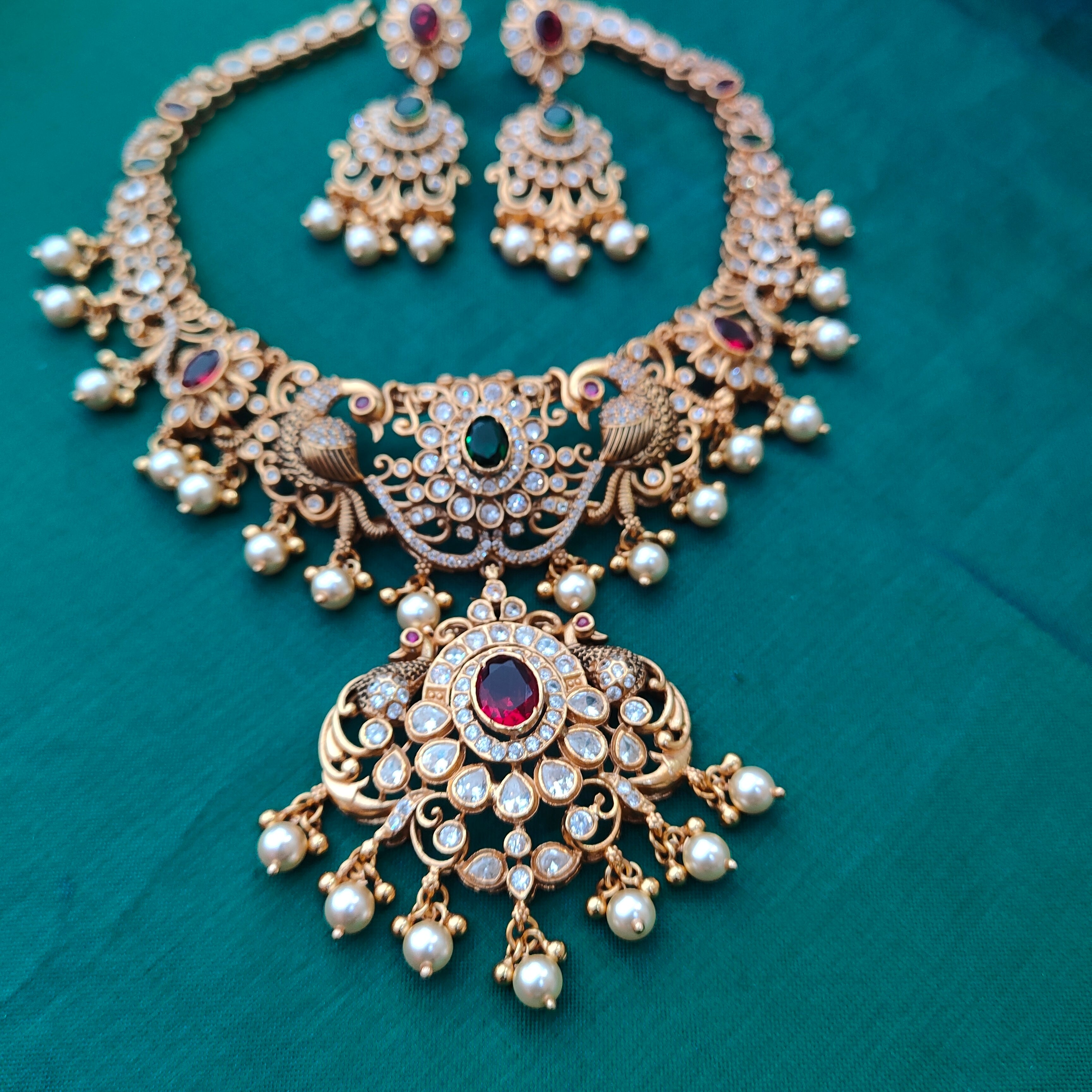 925 Silver Necklace with Earring-1349