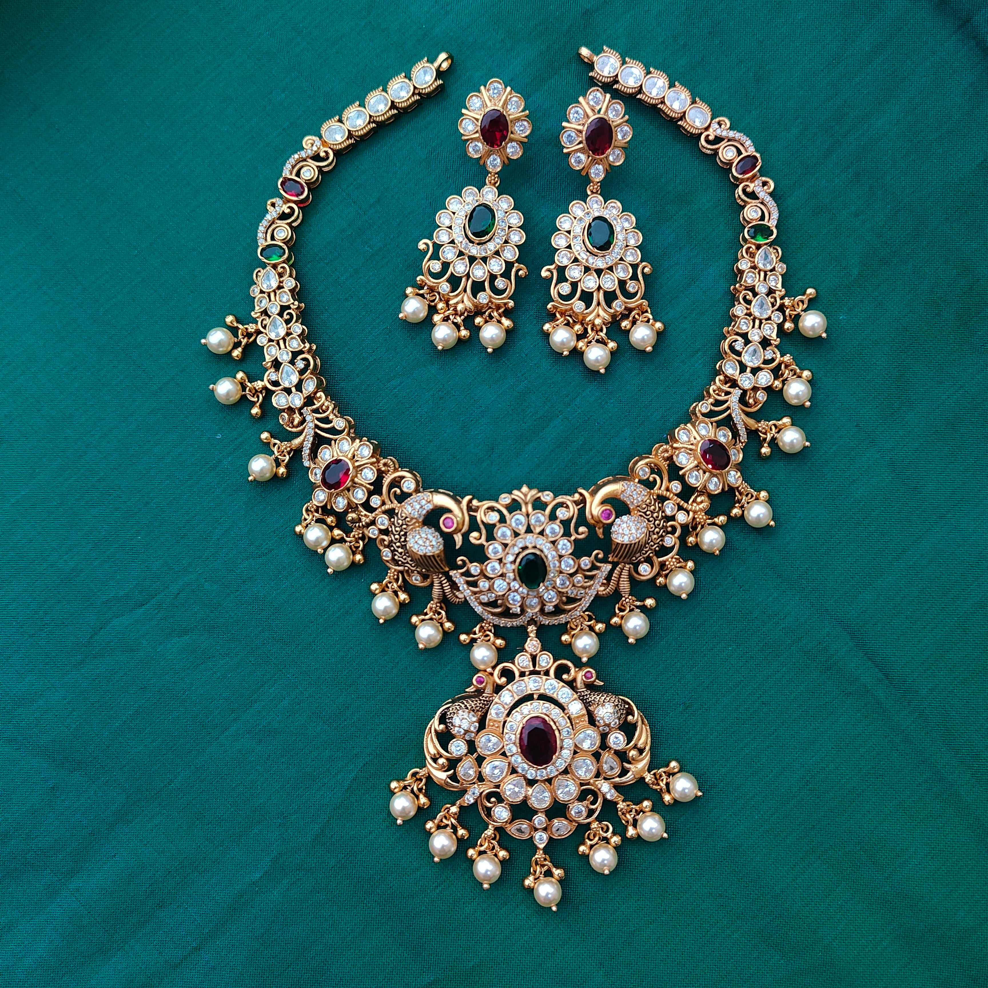 925 Silver Necklace with Earring-1349