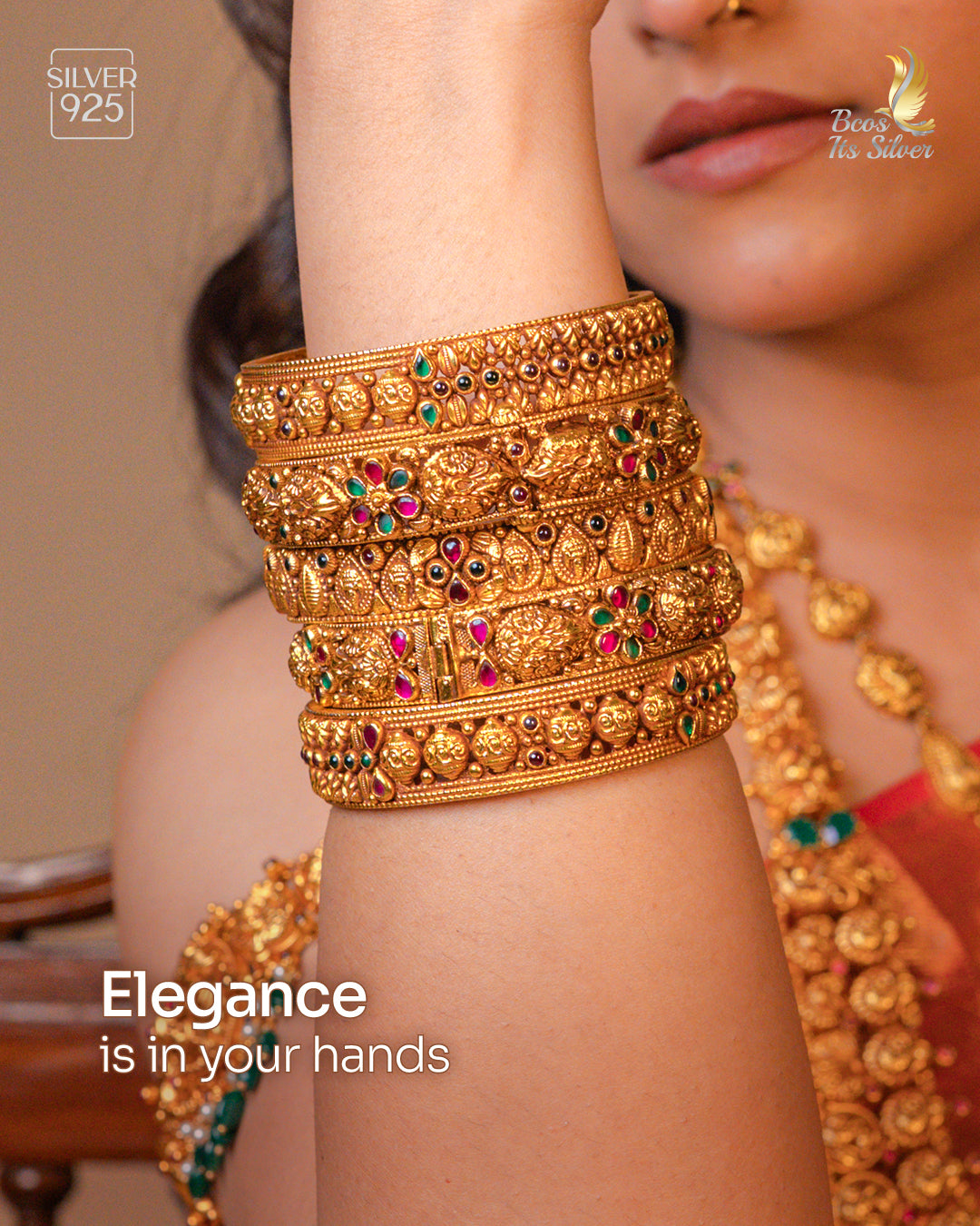 925 Silver Nakshi Bridal Full Set -1113